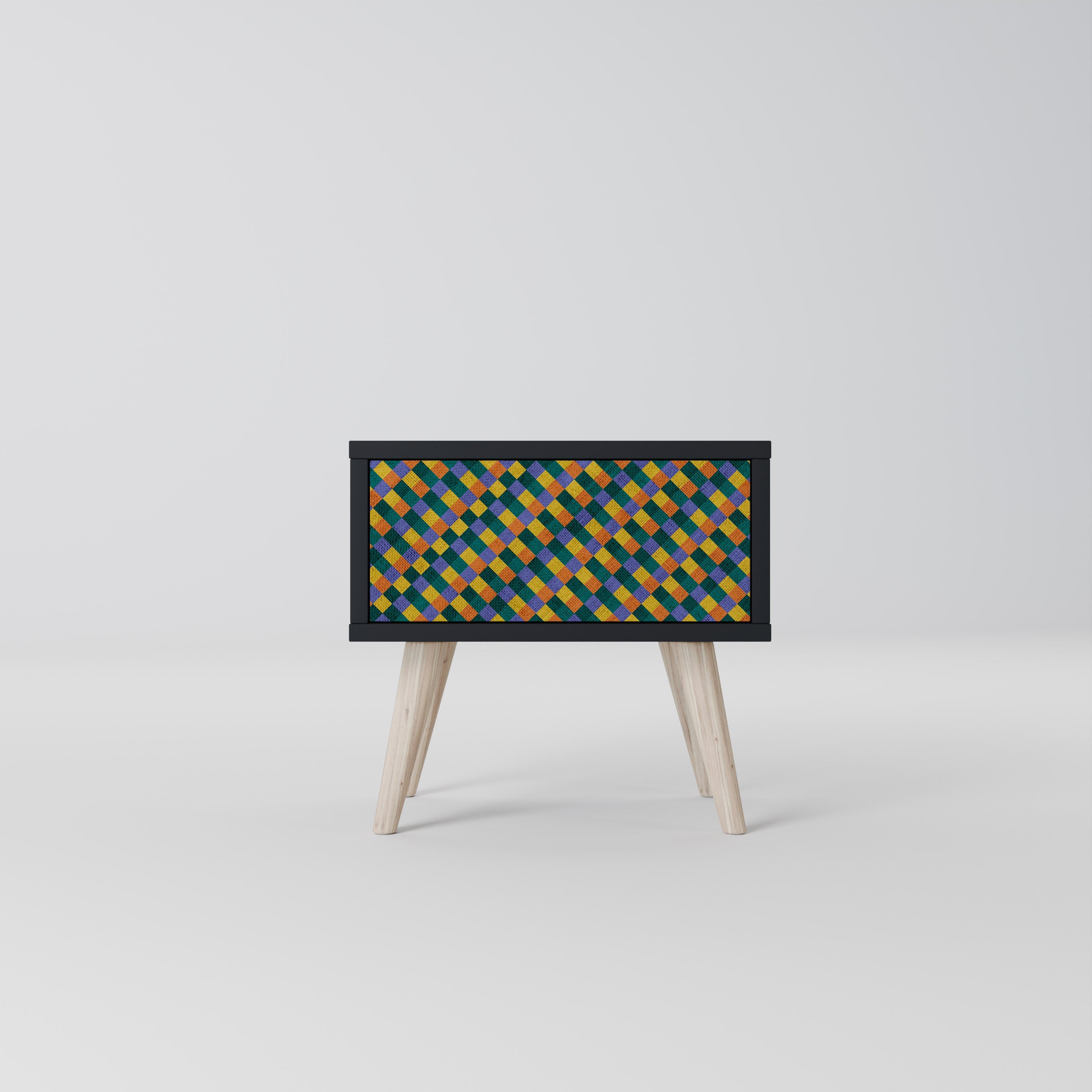 PAINTED SQUARES MIX Szafka nocna Czarna