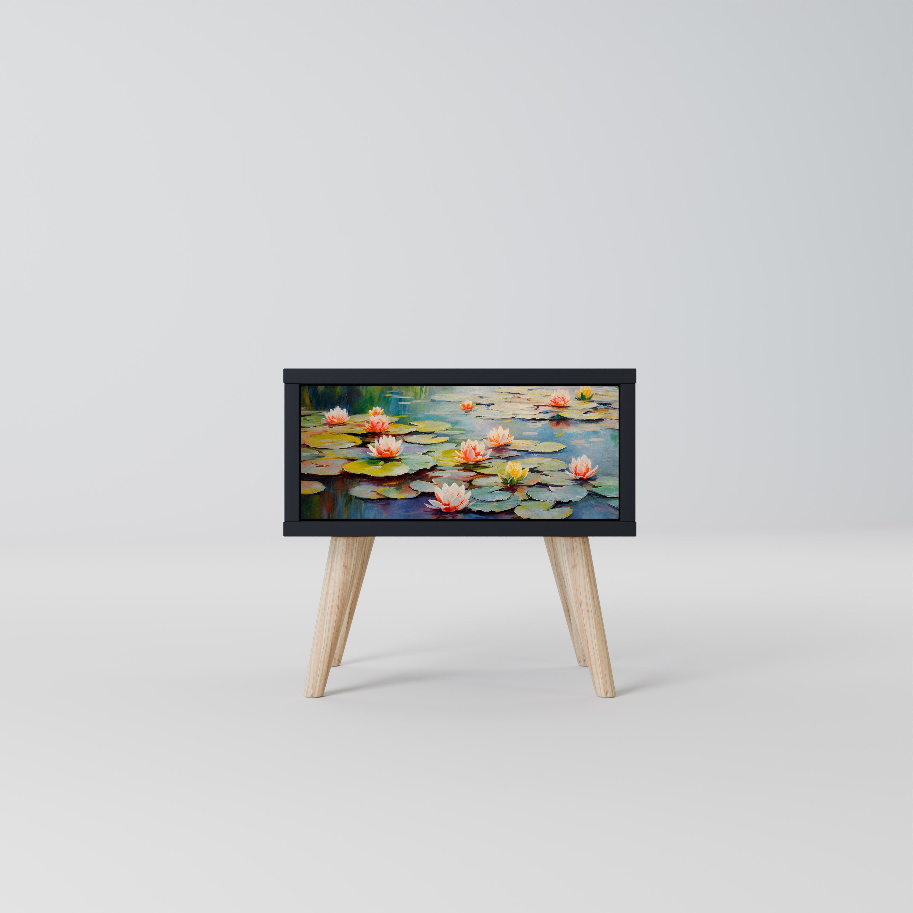 BLOOMING WATERS Szafka nocna Czarna