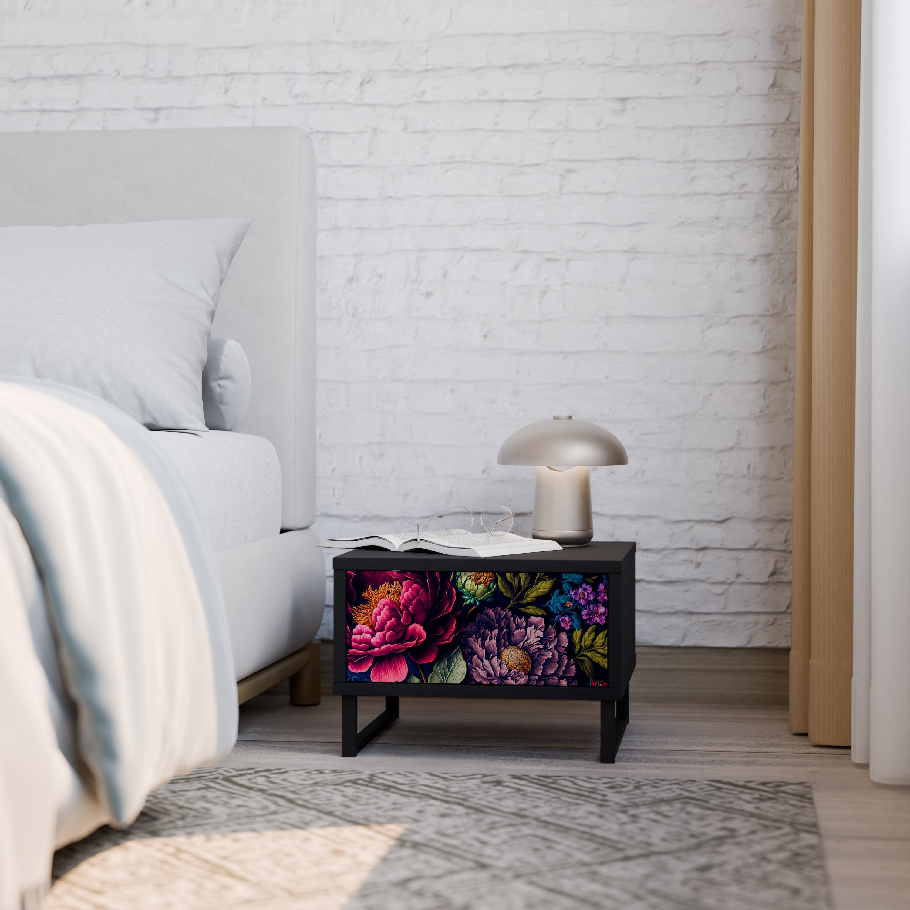 BLOOMING ELEGANCE Szafka nocna Czarna