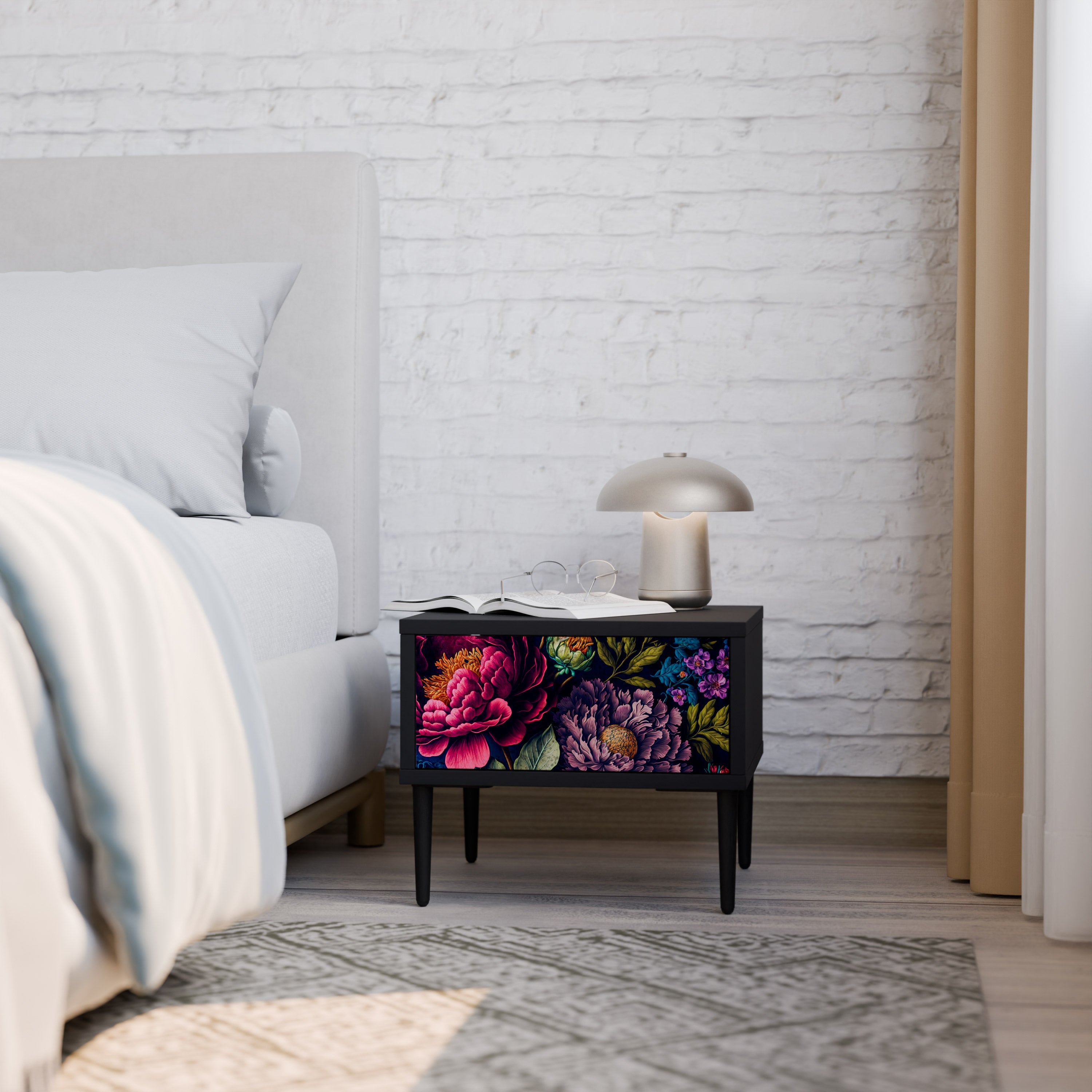 BLOOMING ELEGANCE Szafka nocna Czarna