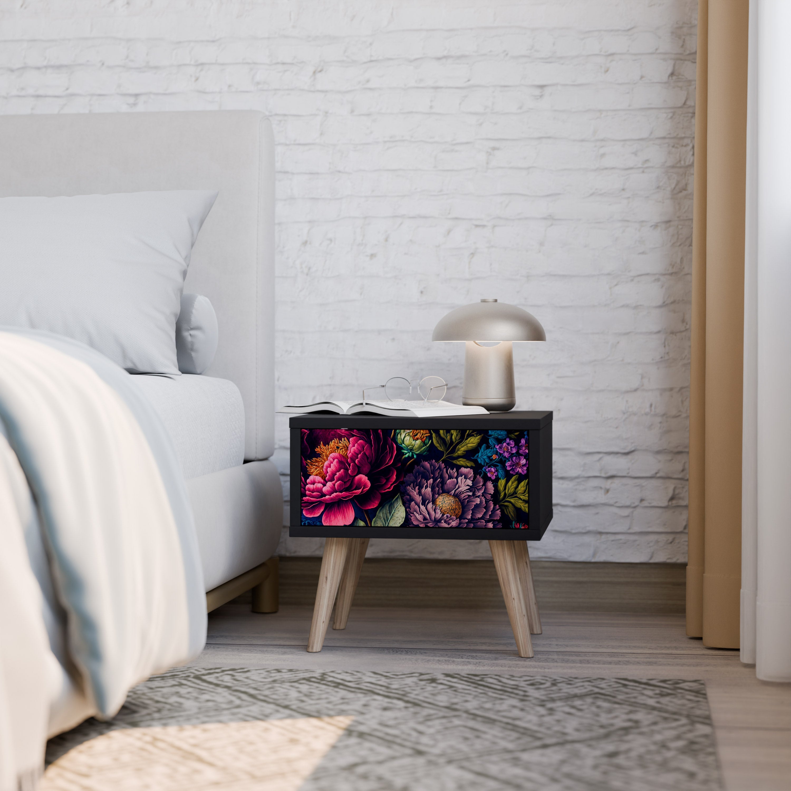 BLOOMING ELEGANCE Szafka nocna Czarna