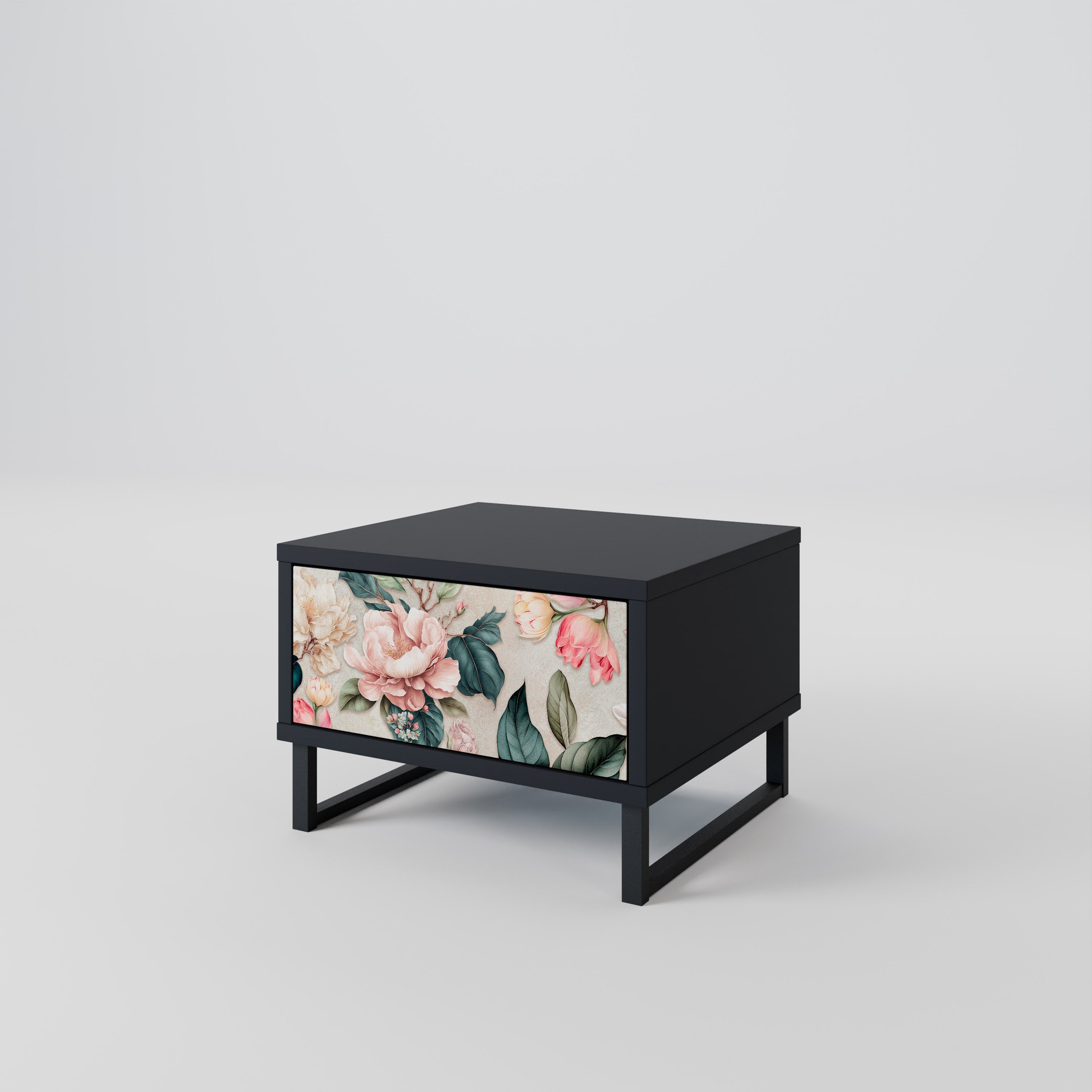 FLORAL GRACE Szafka nocna Czarna