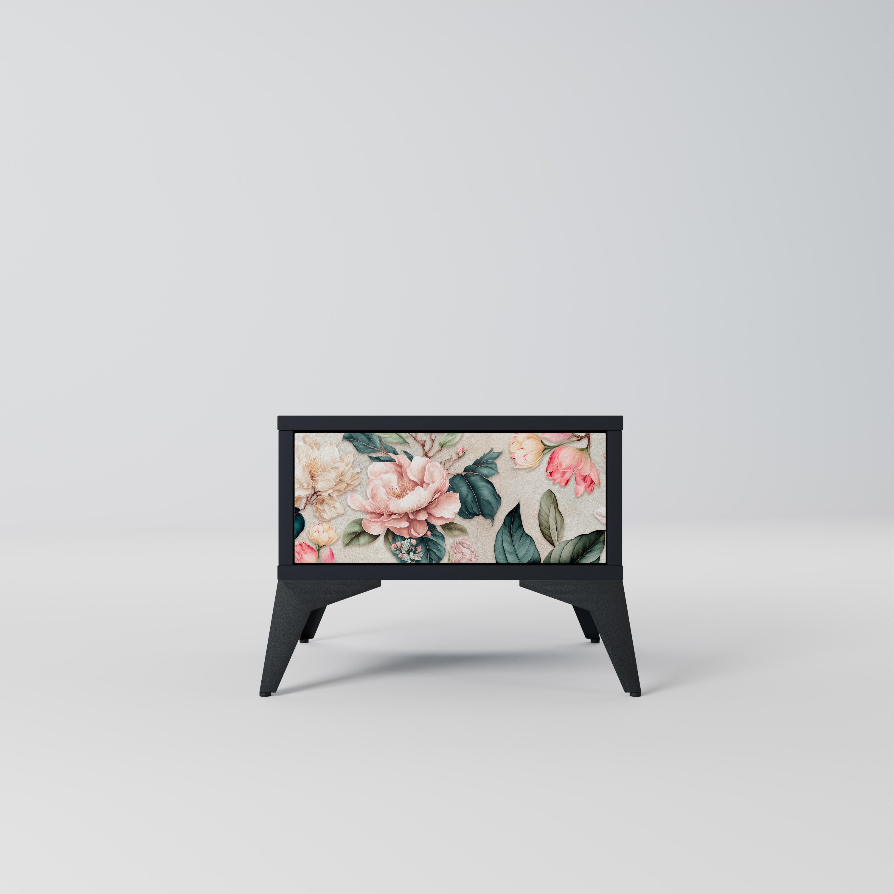 FLORAL GRACE Szafka nocna Czarna