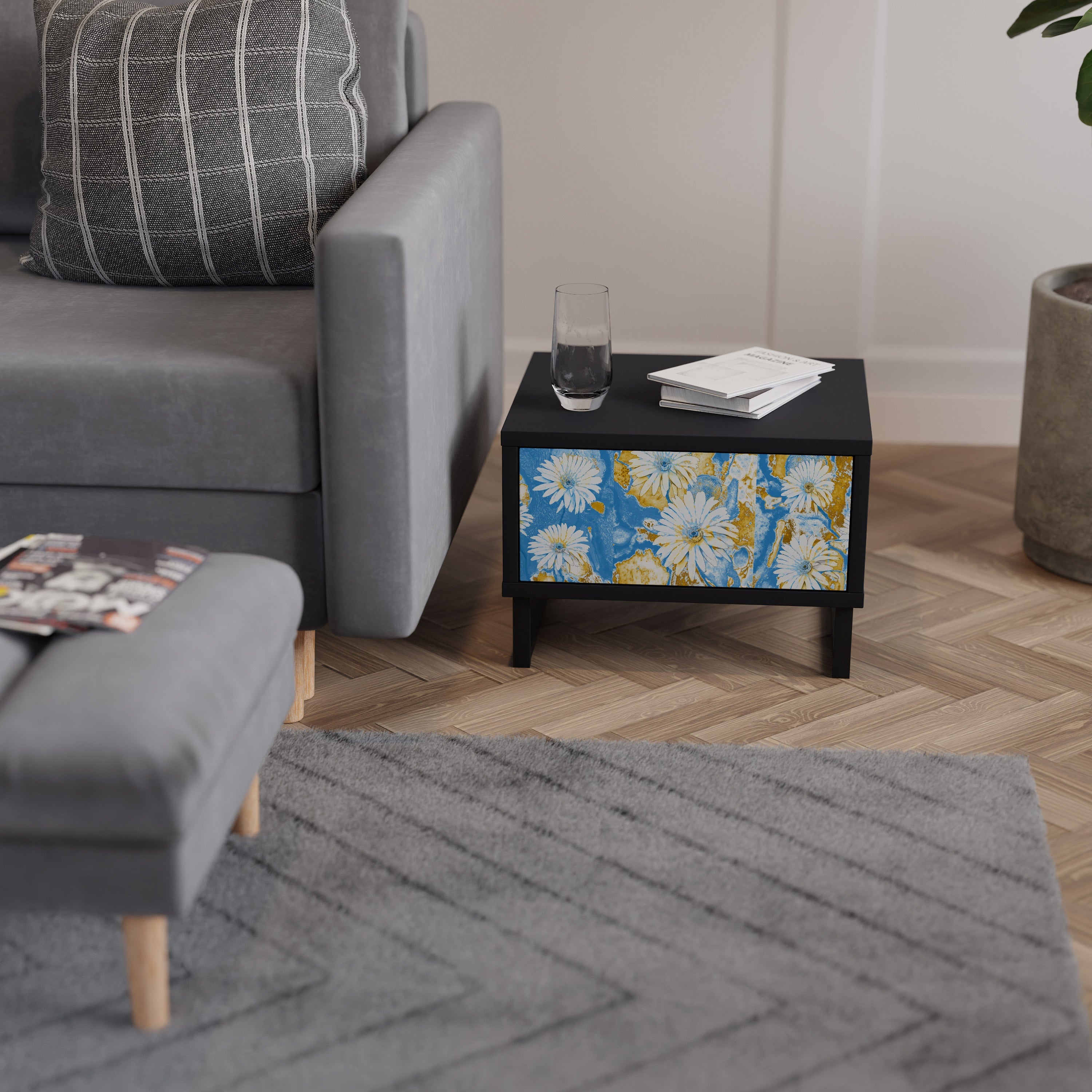 DAISY LUXE Szafka nocna Czarna
