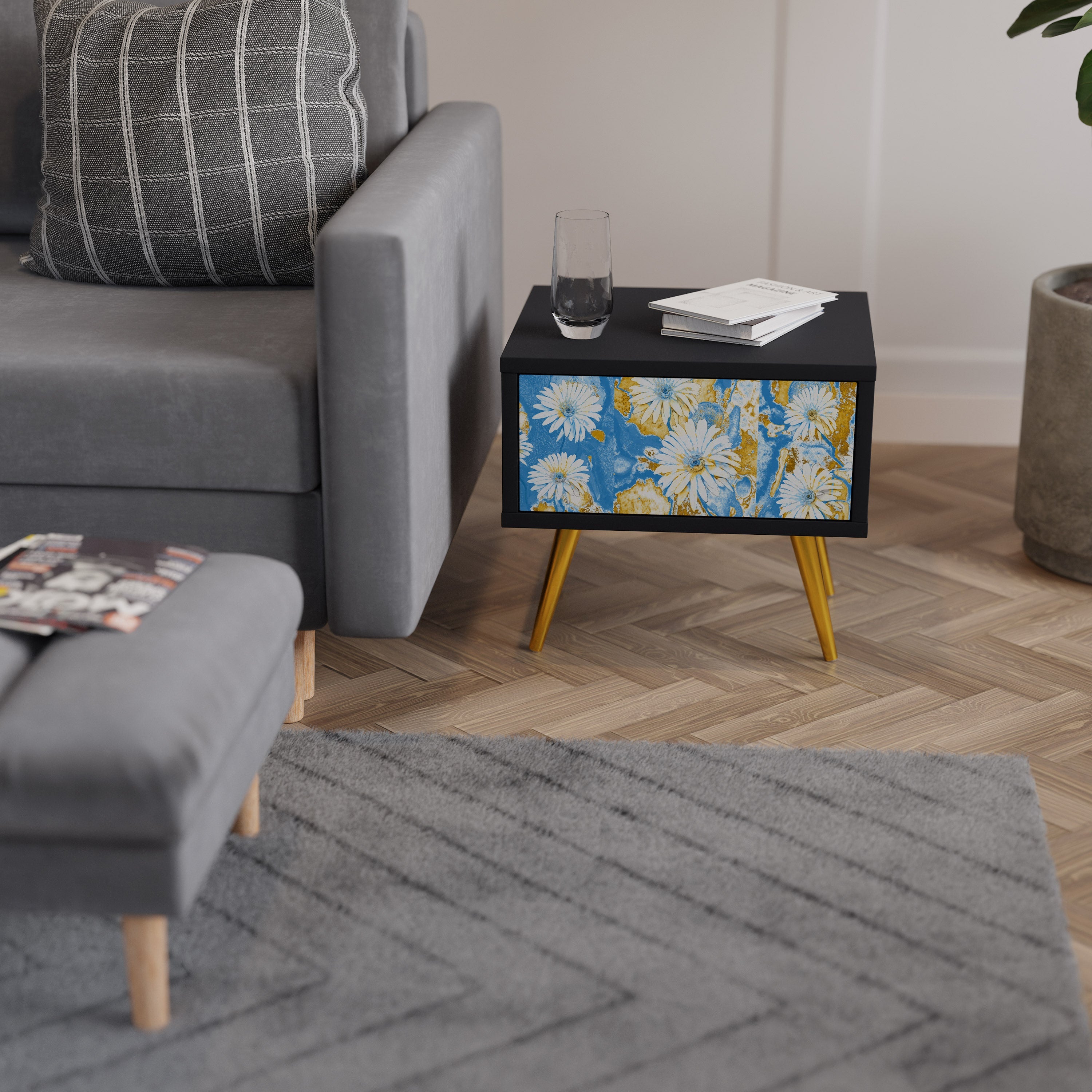 DAISY LUXE Szafka nocna Czarna