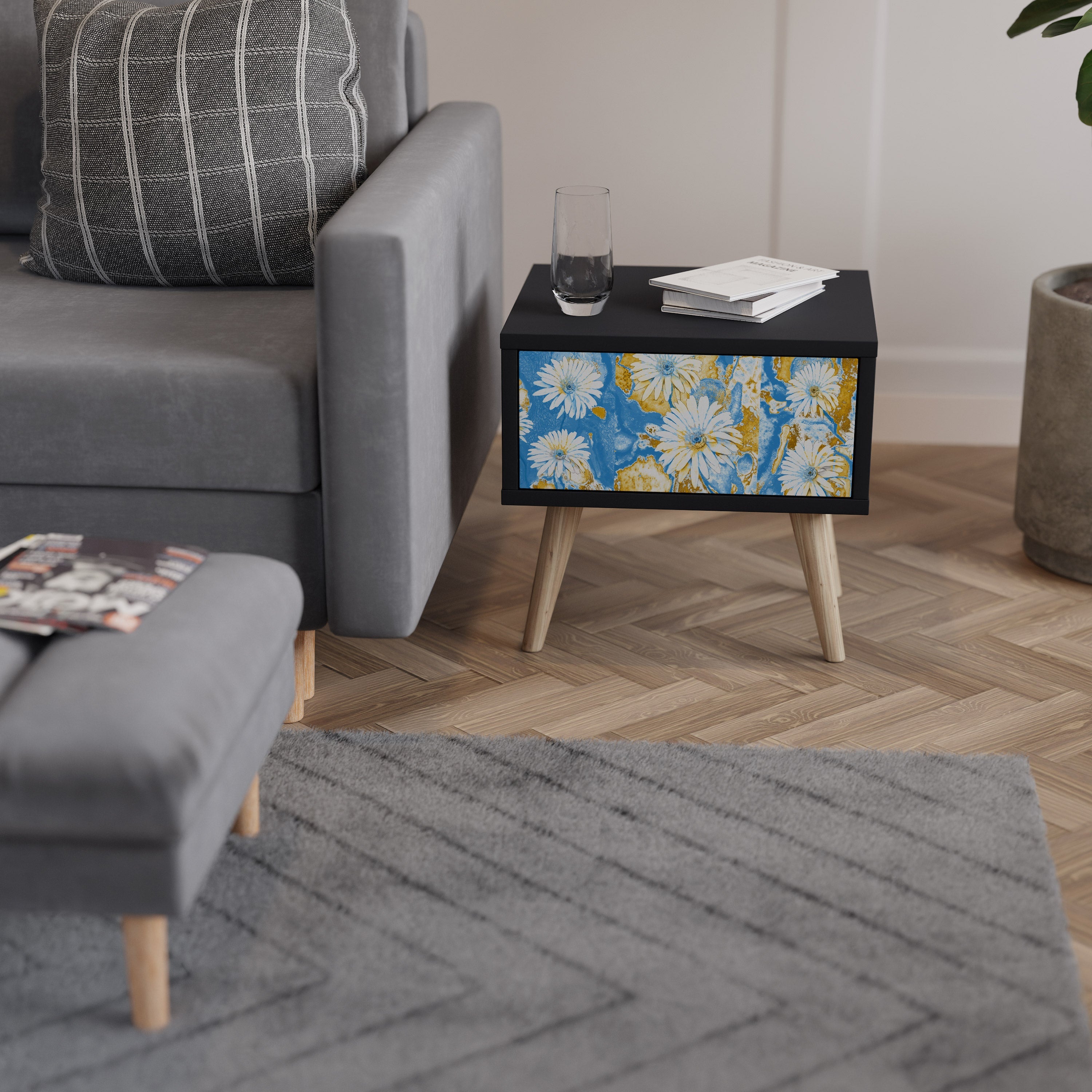 DAISY LUXE Szafka nocna Czarna