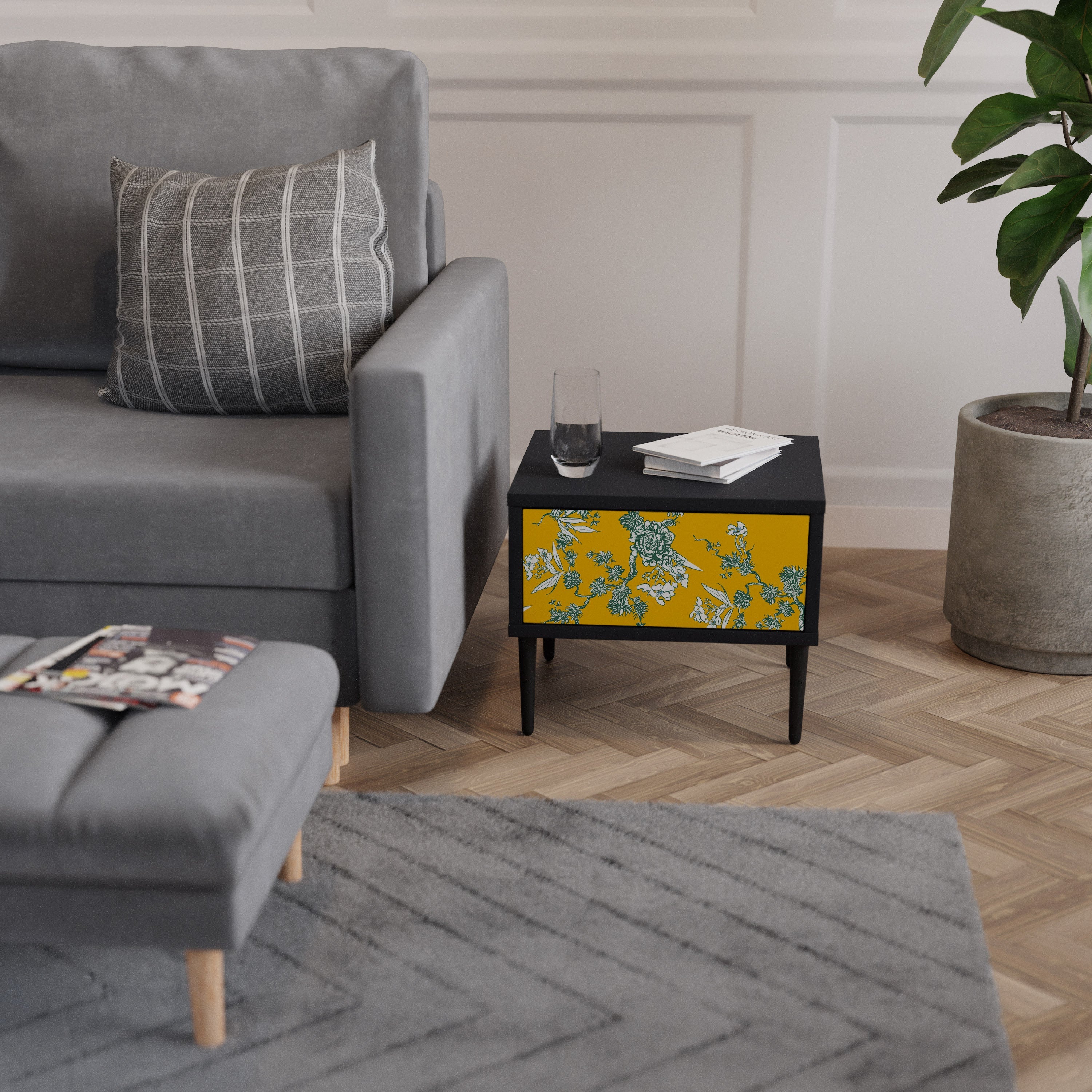 YELLOW CHINOISERIE Szafka nocna Czarna