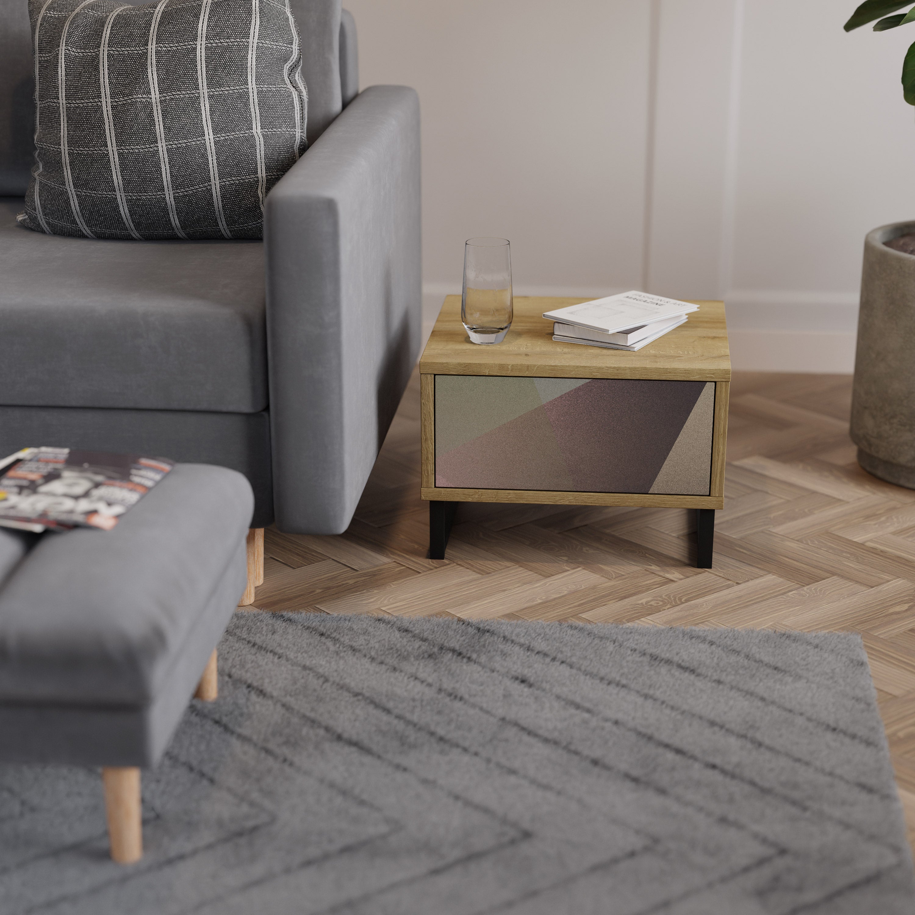 BEIGE GEOMETRY Szafka nocna