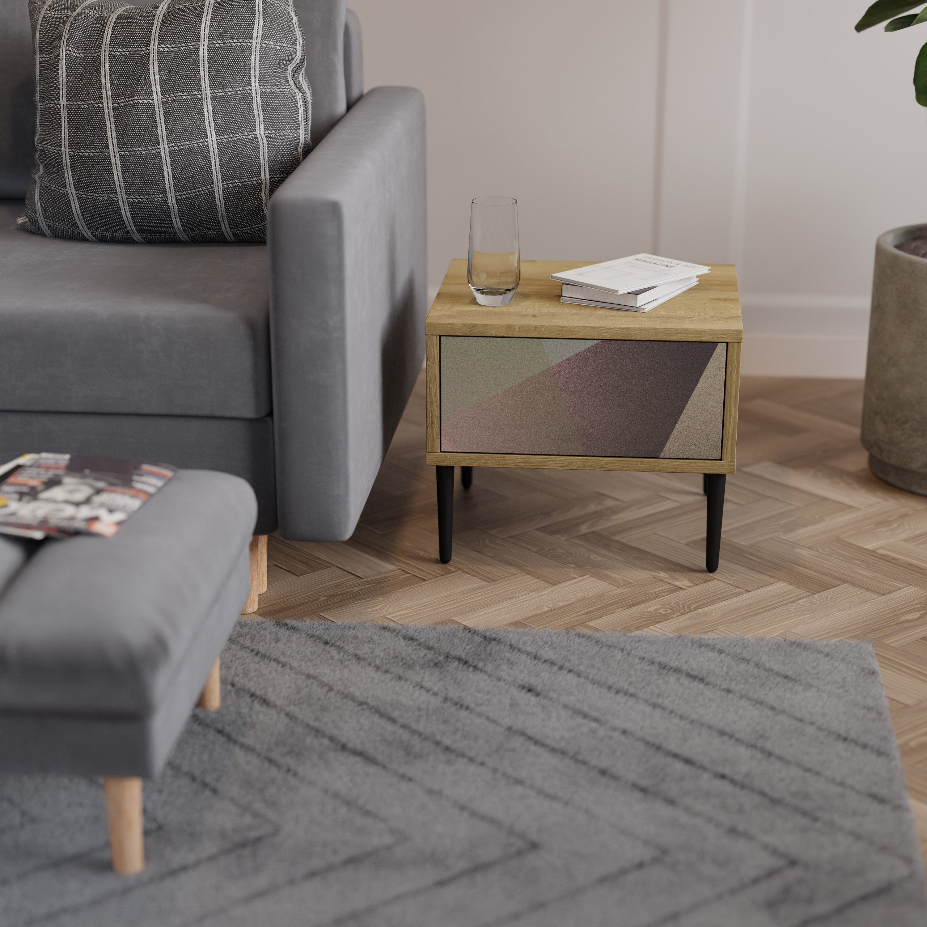 BEIGE GEOMETRY Szafka nocna