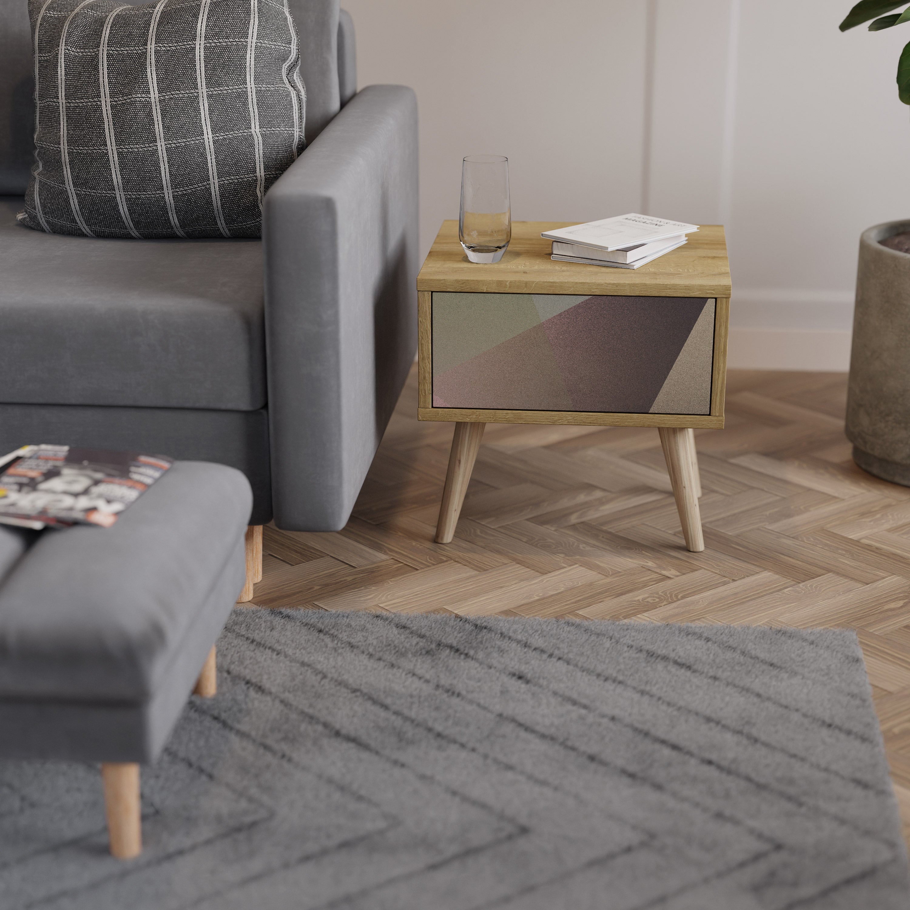 BEIGE GEOMETRY Szafka nocna