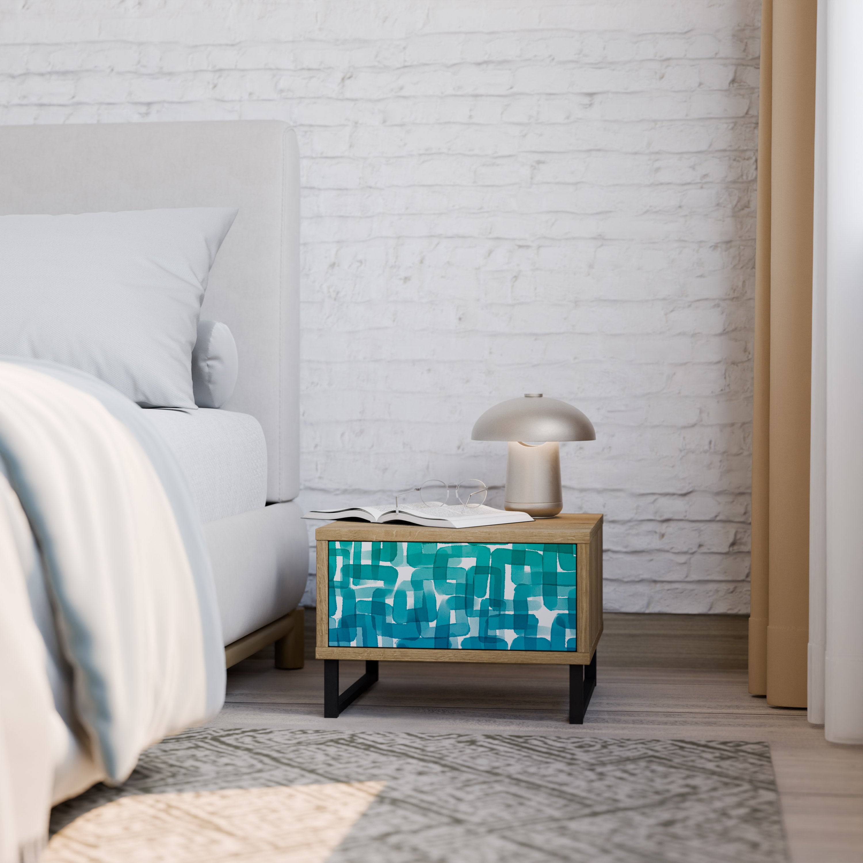 TURQUOISE RECTANGLES Szafka nocna
