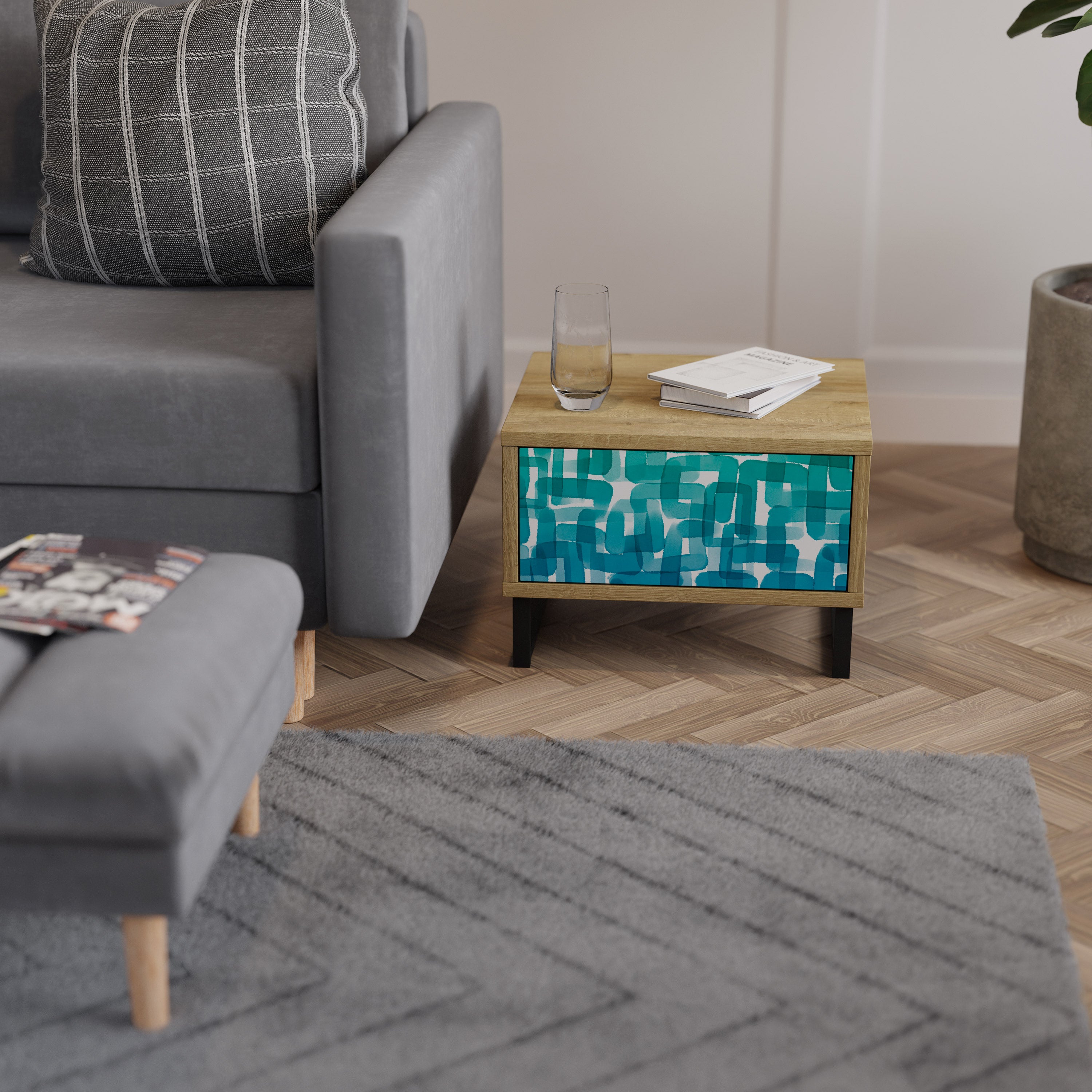 TURQUOISE RECTANGLES Szafka nocna