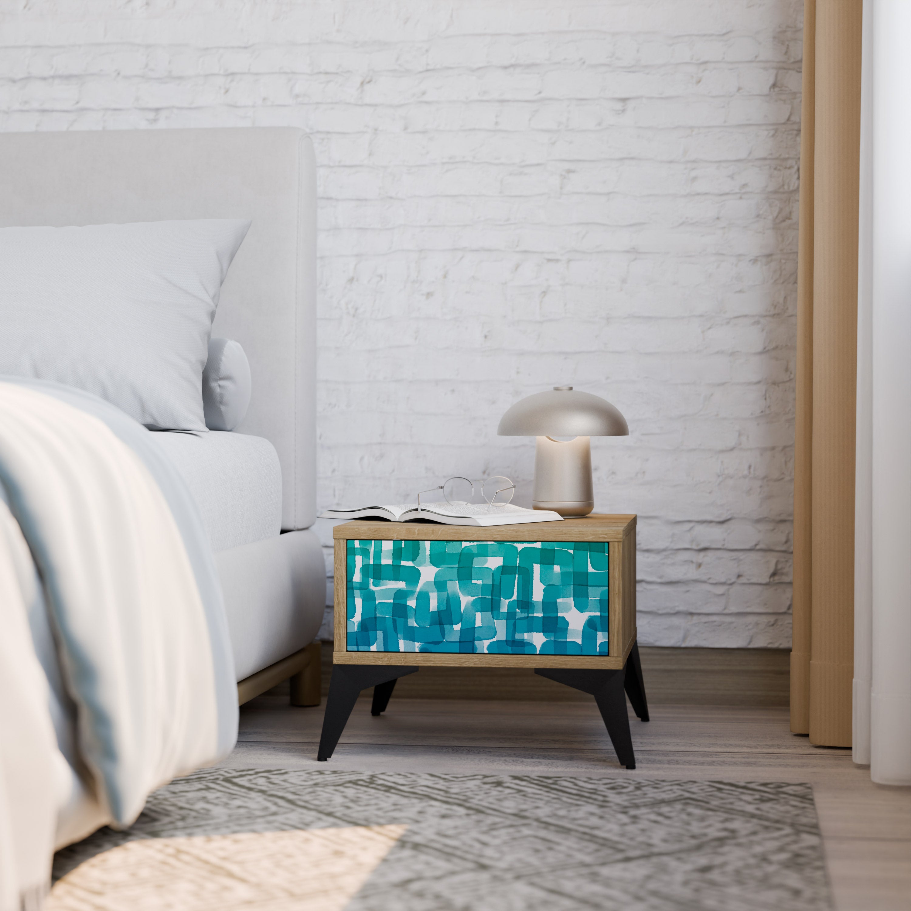 TURQUOISE RECTANGLES Szafka nocna