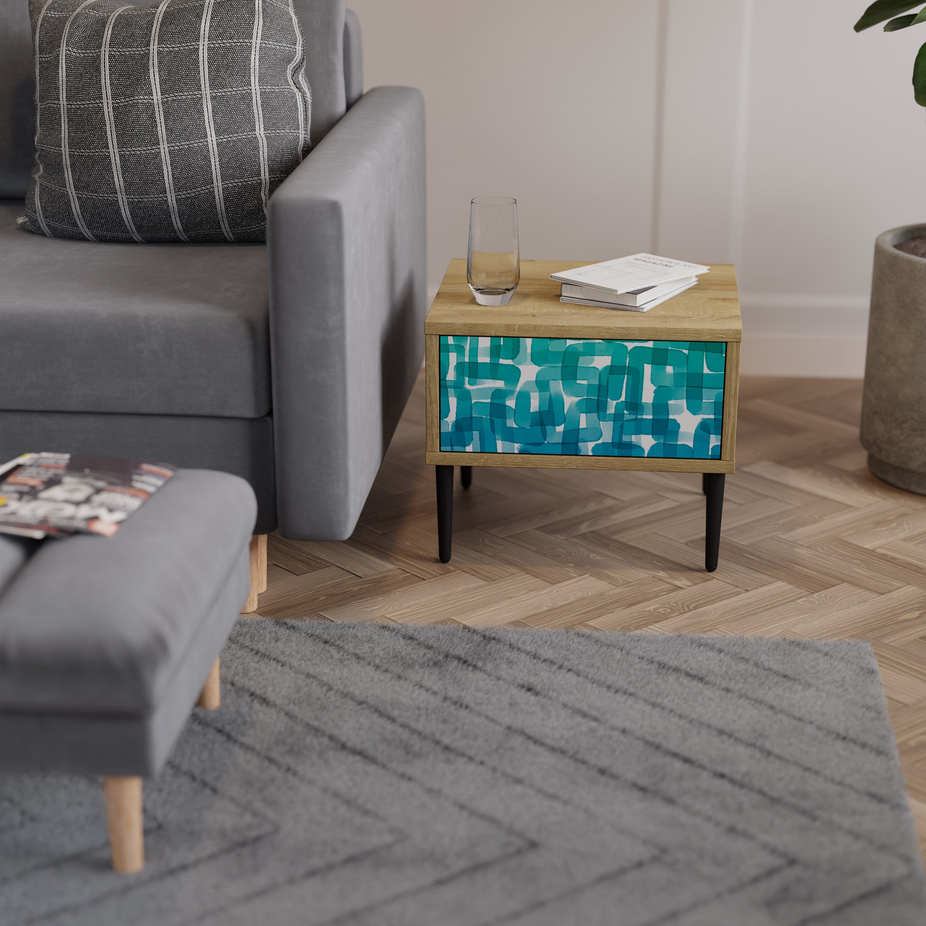 TURQUOISE RECTANGLES Szafka nocna