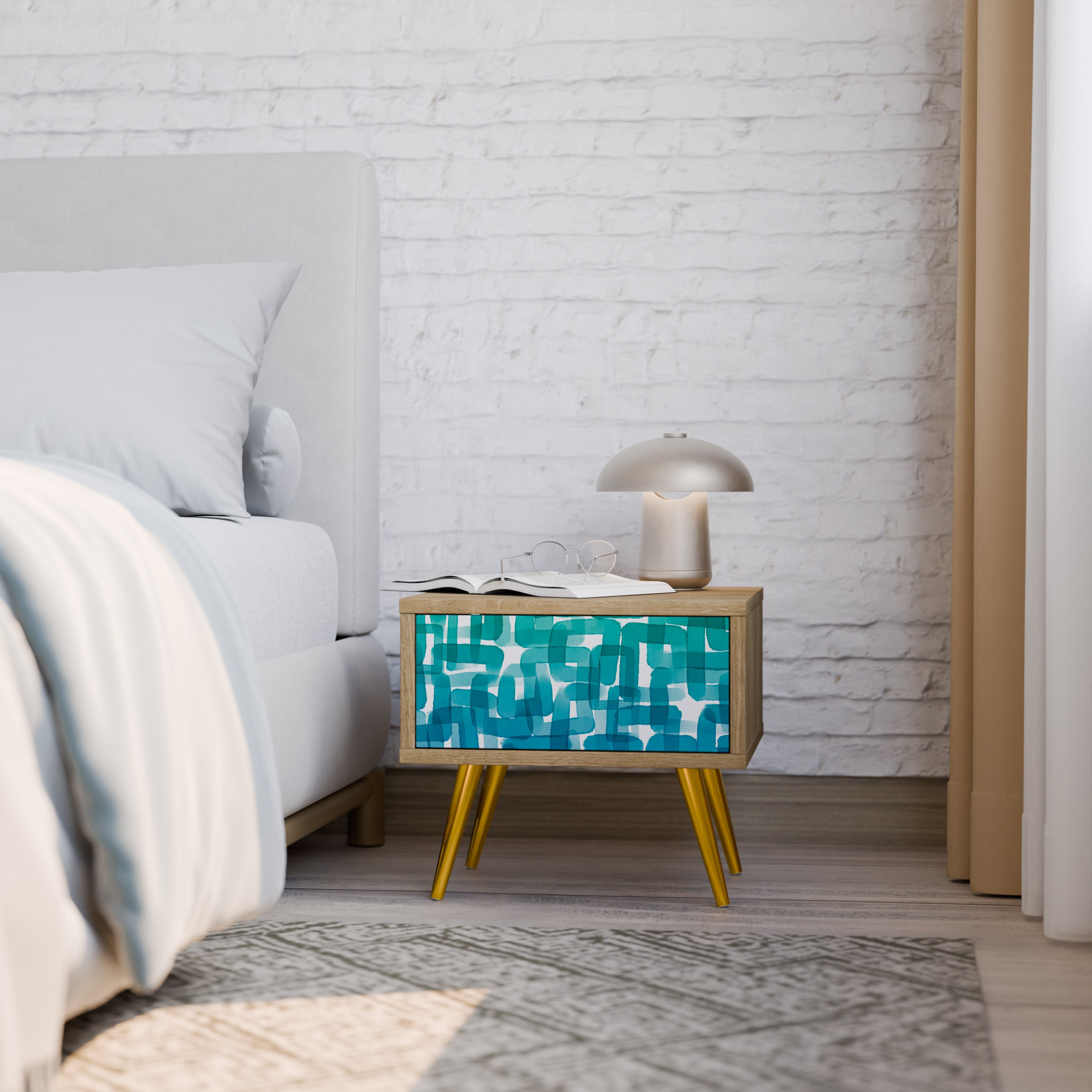 TURQUOISE RECTANGLES Szafka nocna