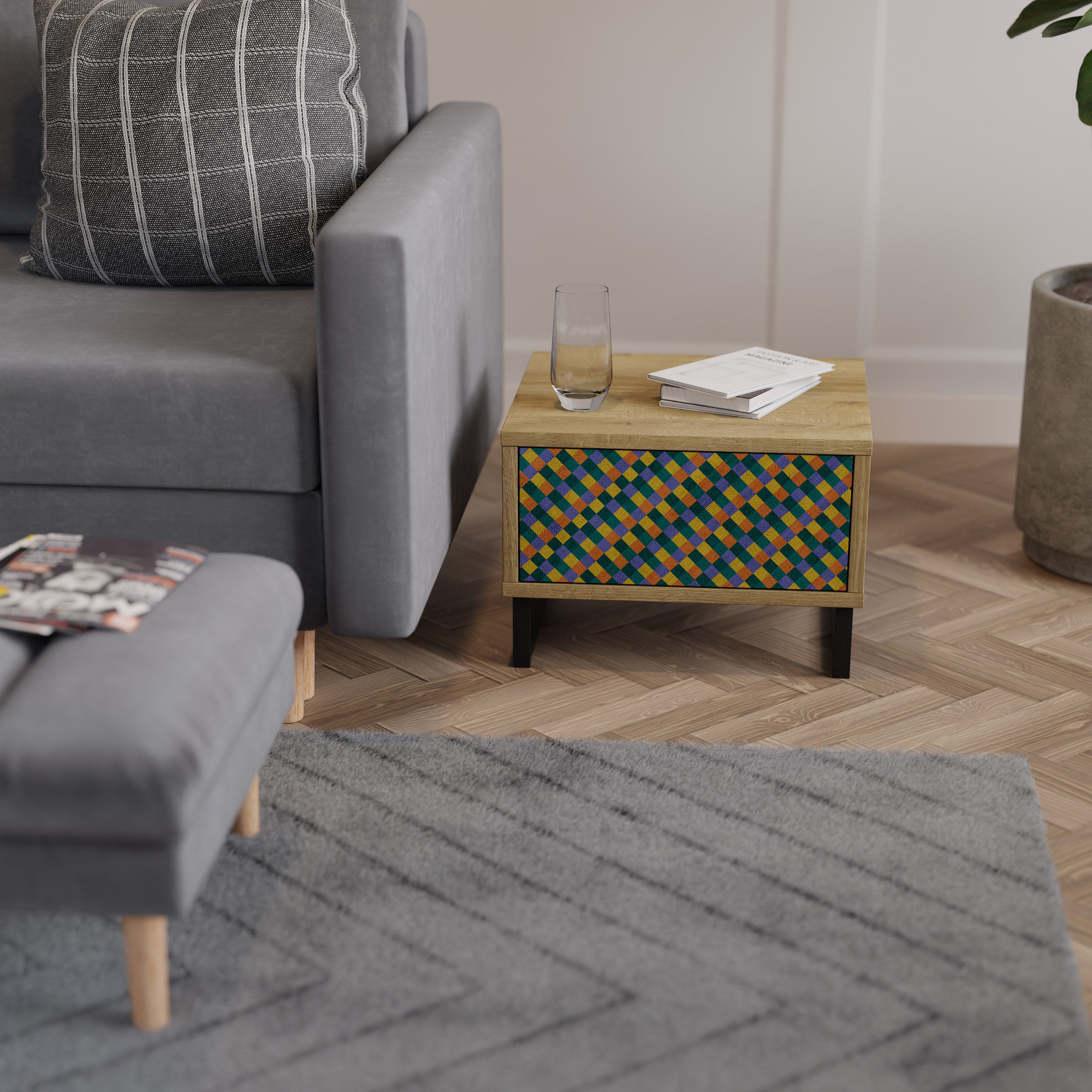 PAINTED SQUARES MIX Szafka nocna