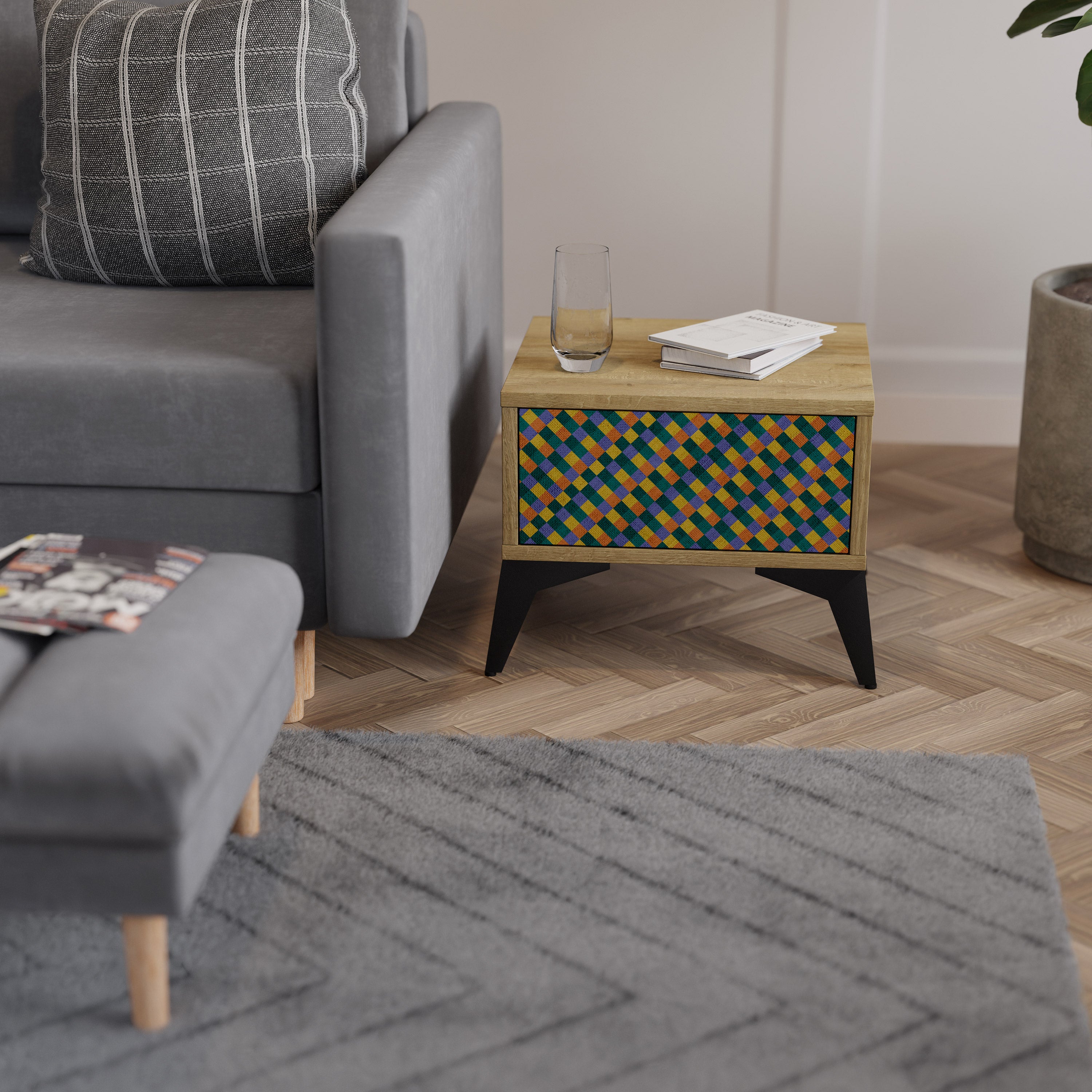 PAINTED SQUARES MIX Szafka nocna