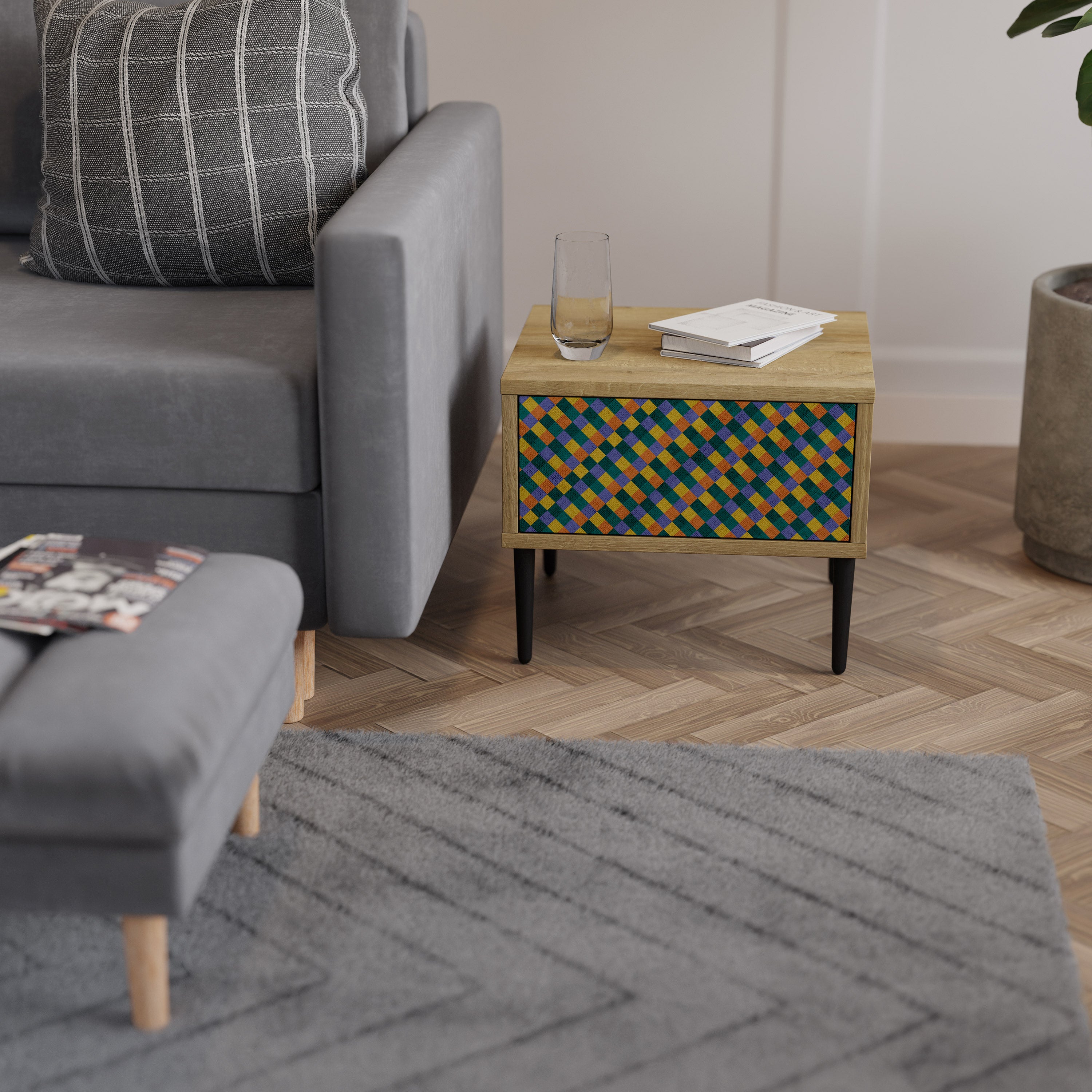 PAINTED SQUARES MIX Szafka nocna