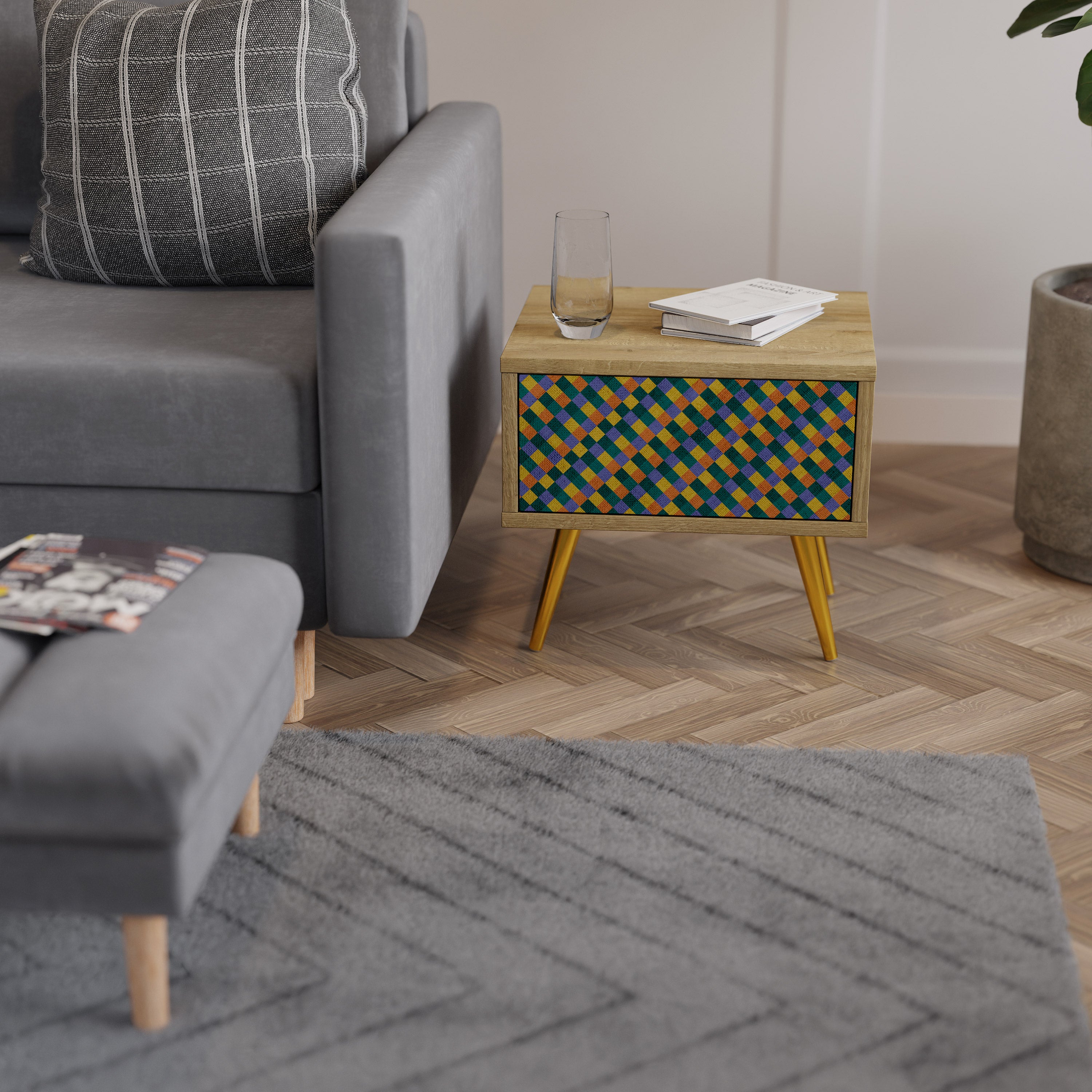 PAINTED SQUARES MIX Szafka nocna