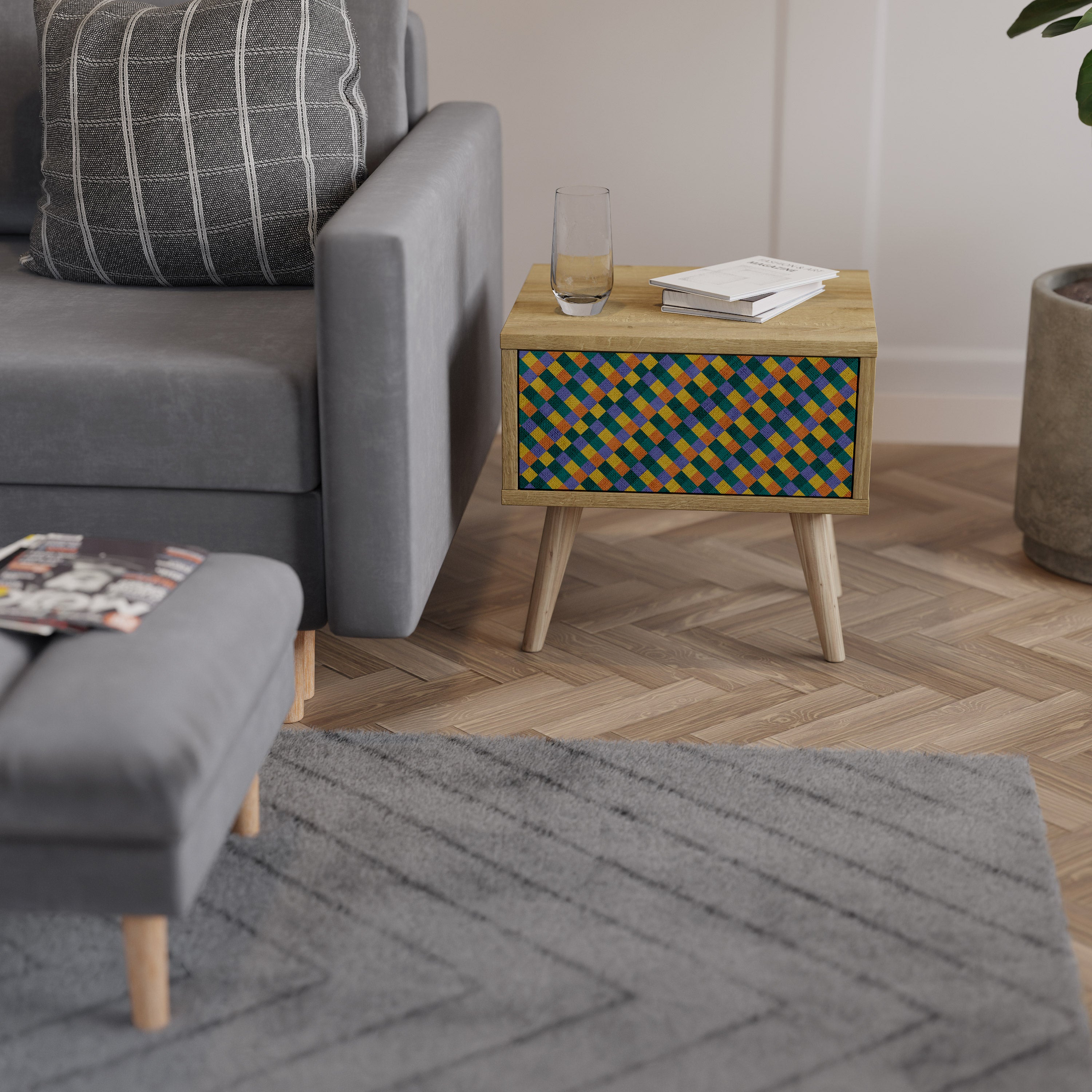 PAINTED SQUARES MIX Szafka nocna