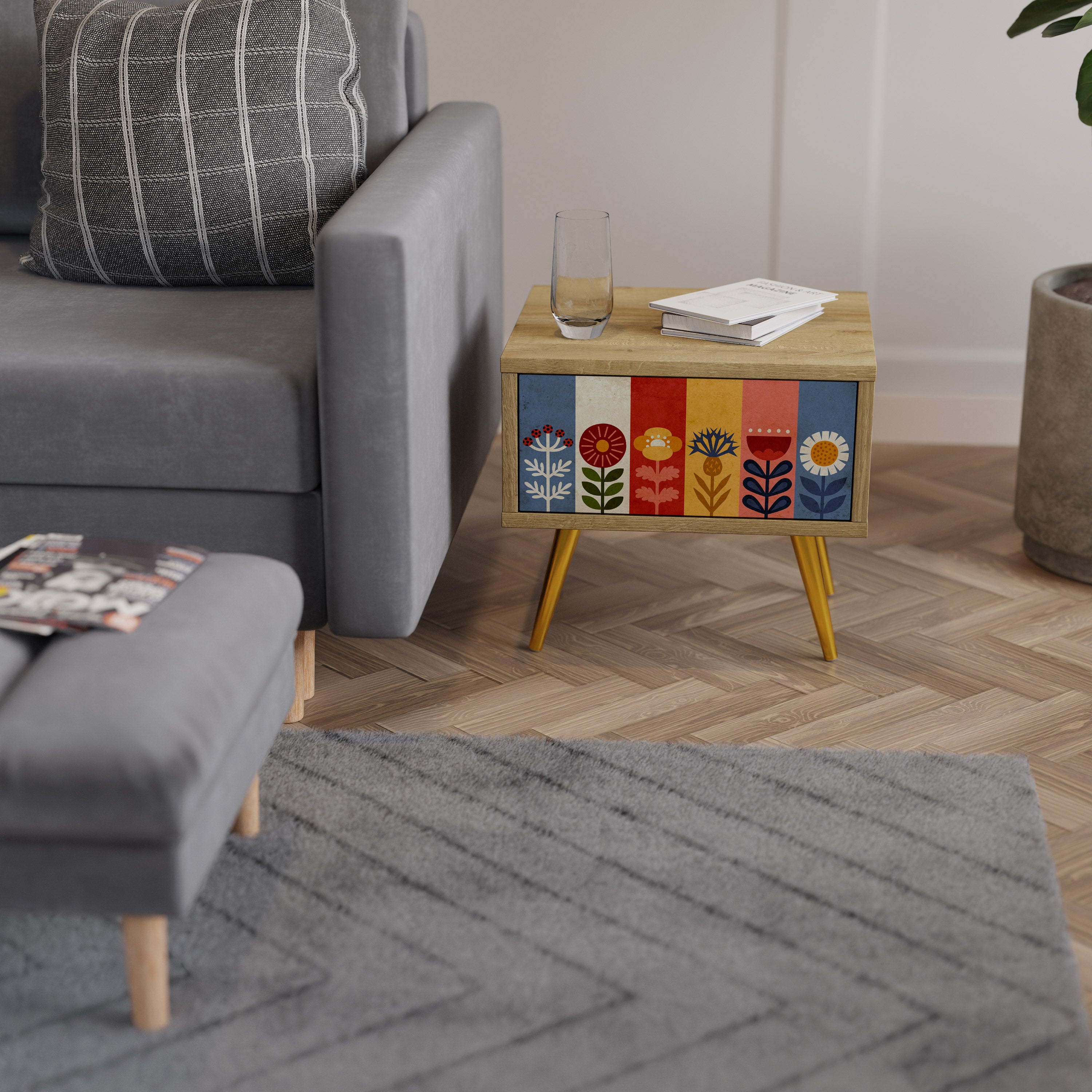 SCANDIC FLOWERET Szafka nocna