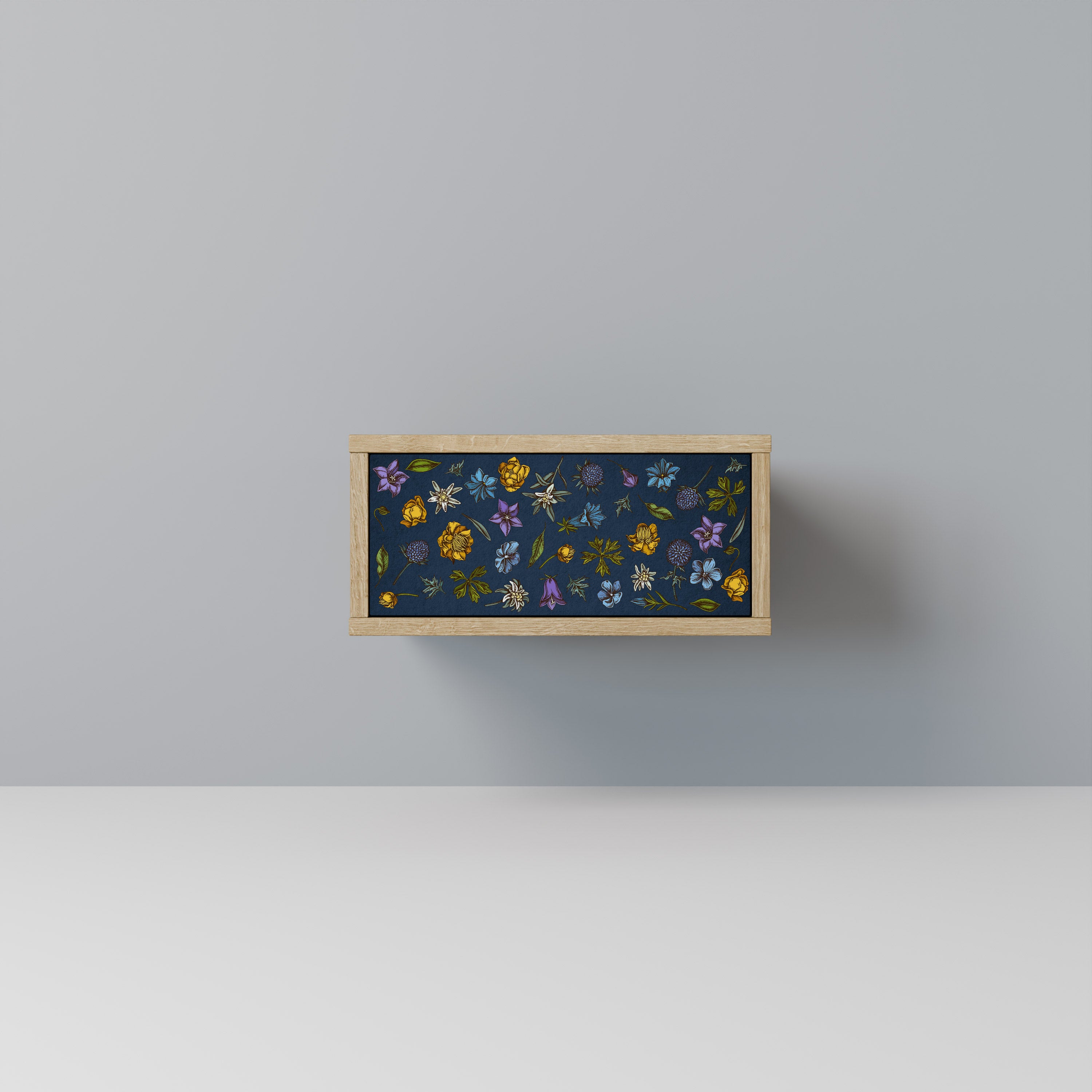 FLOWERS ON NAVY BLUE Szafka nocna