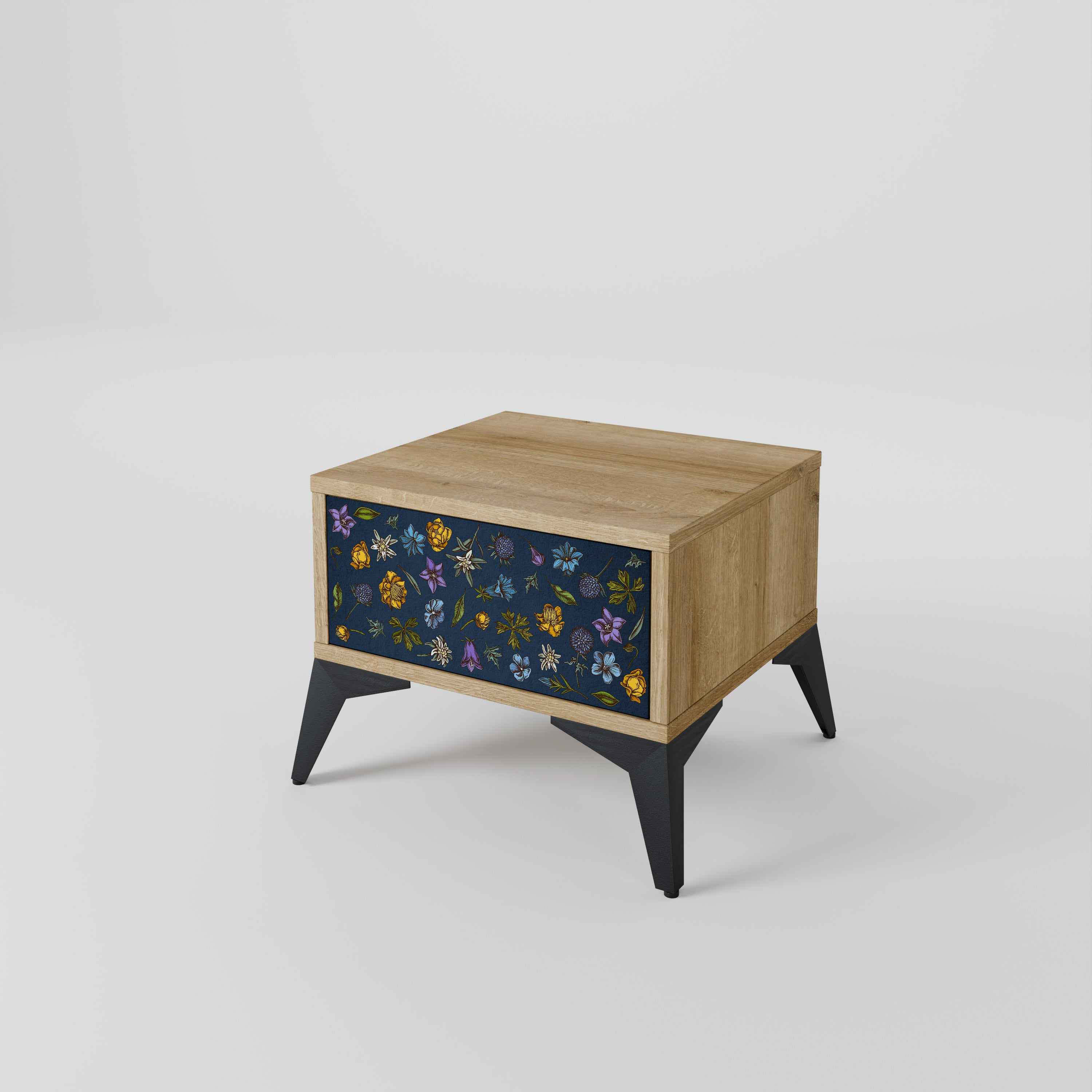 FLOWERS ON NAVY BLUE Szafka nocna