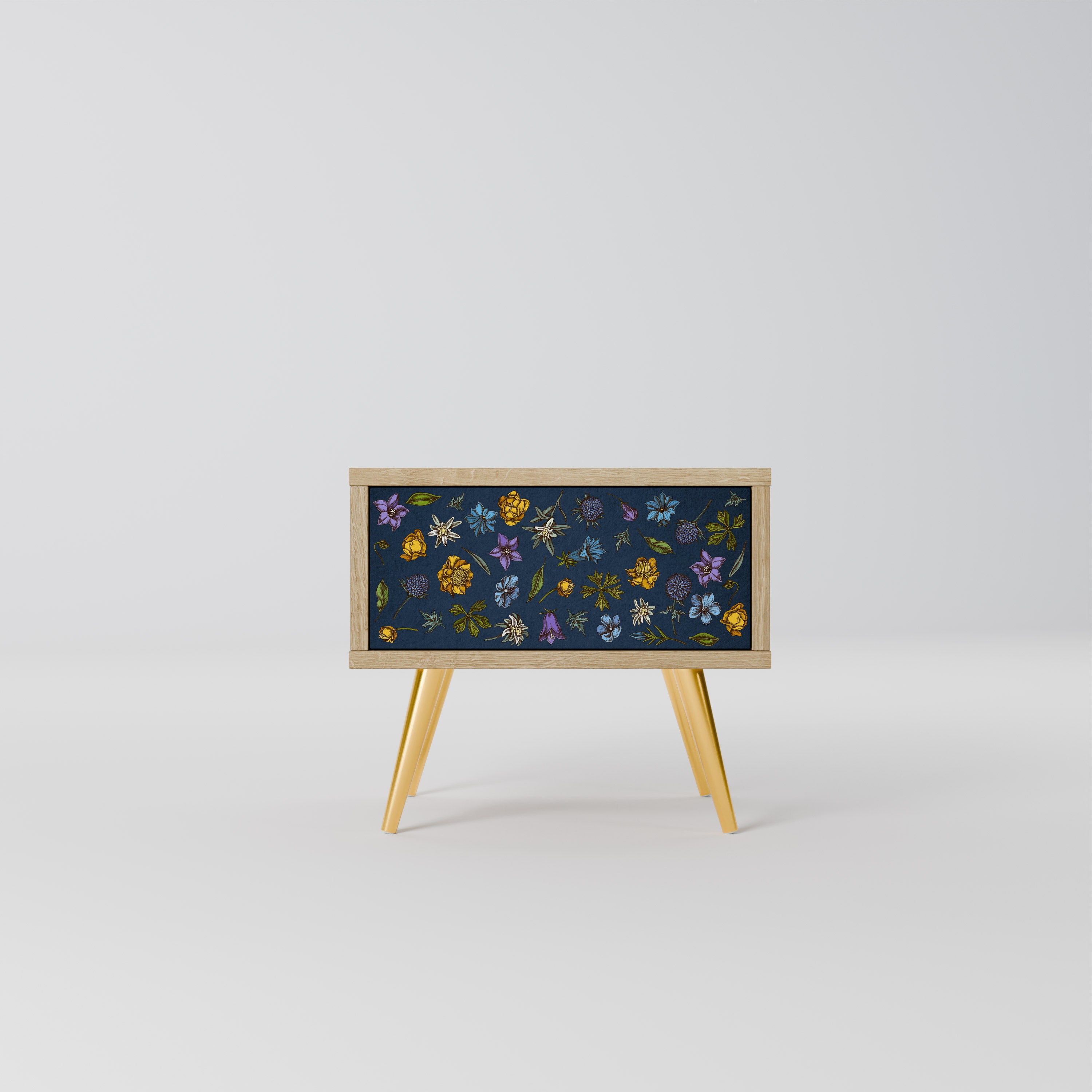 FLOWERS ON NAVY BLUE Szafka nocna