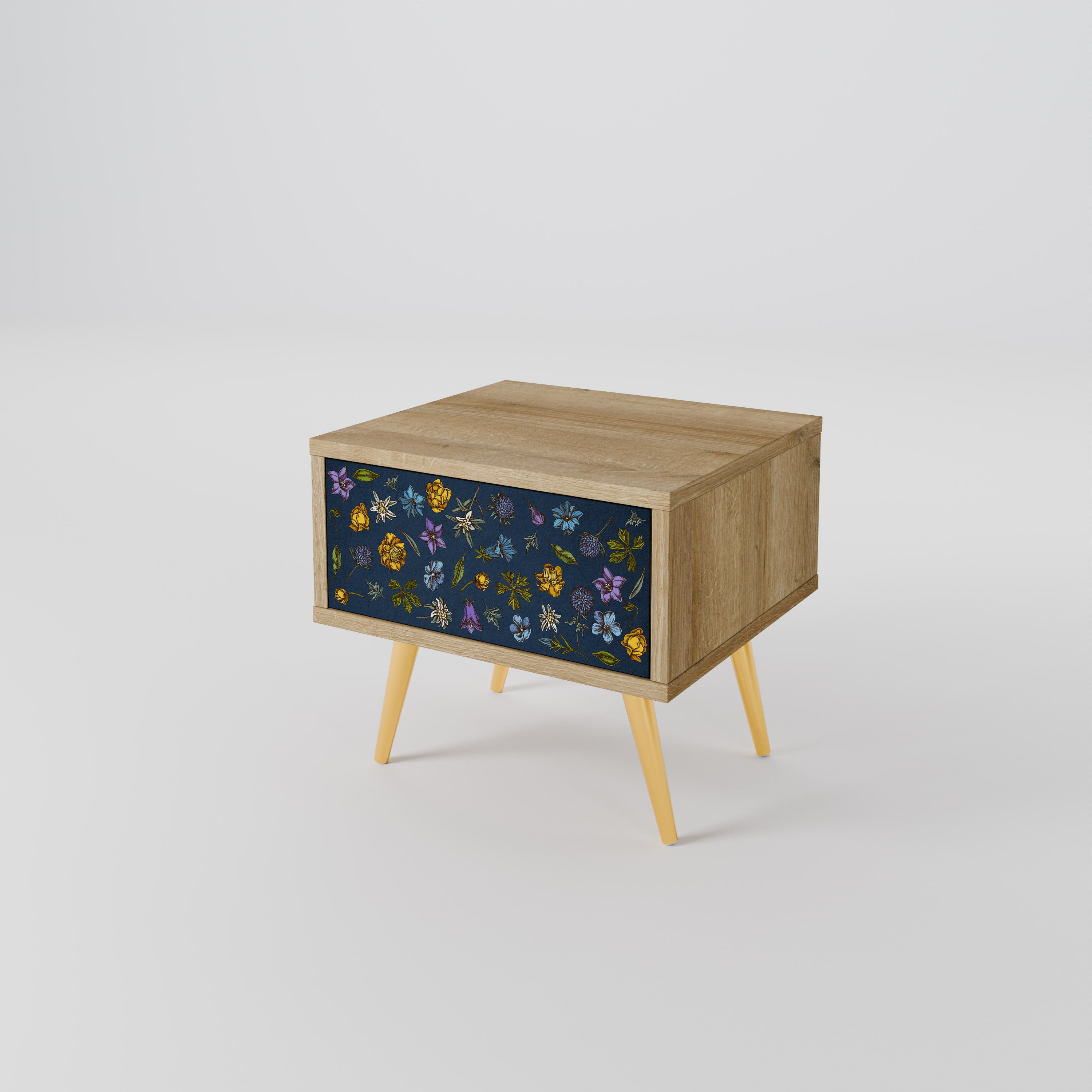 FLOWERS ON NAVY BLUE Szafka nocna