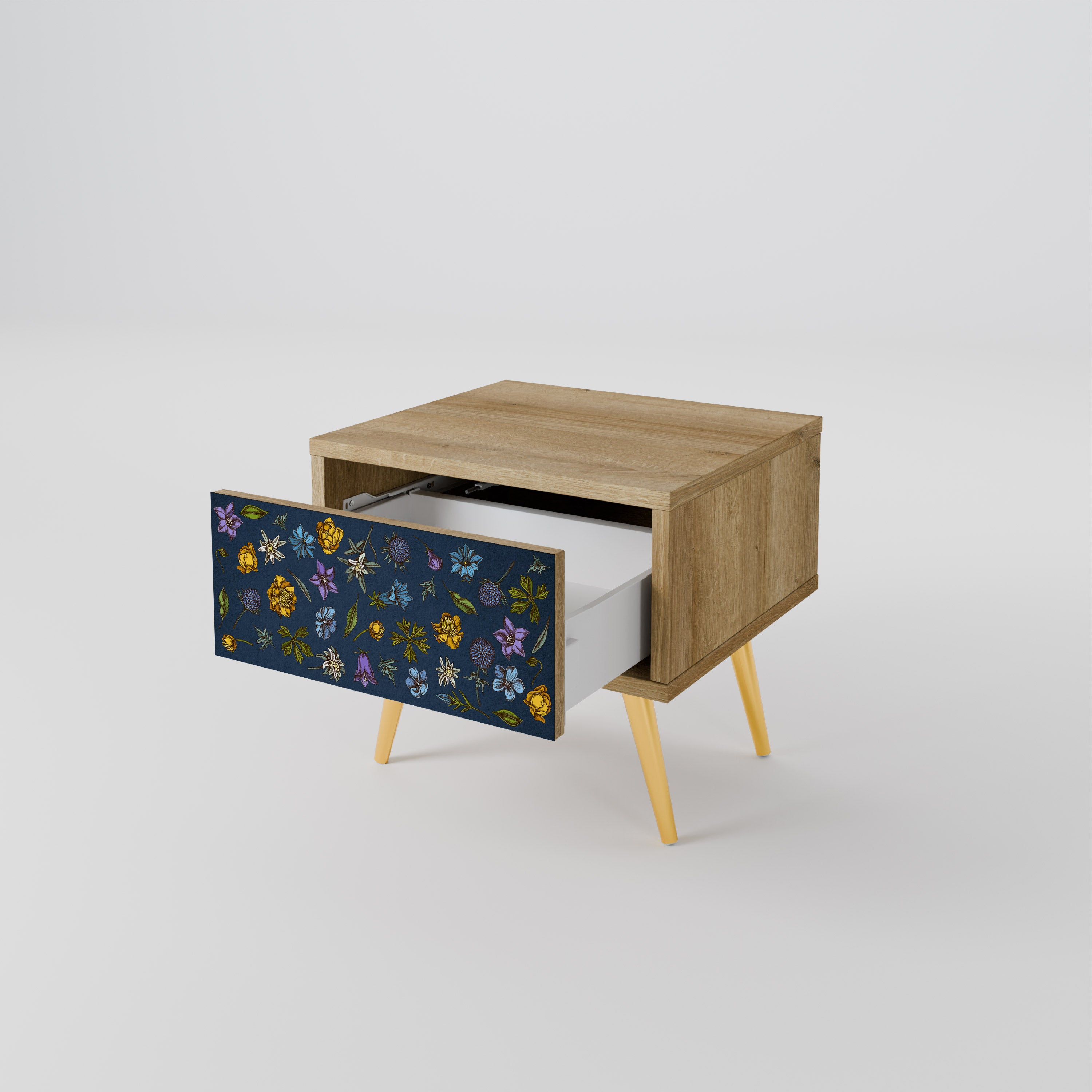 FLOWERS ON NAVY BLUE Szafka nocna