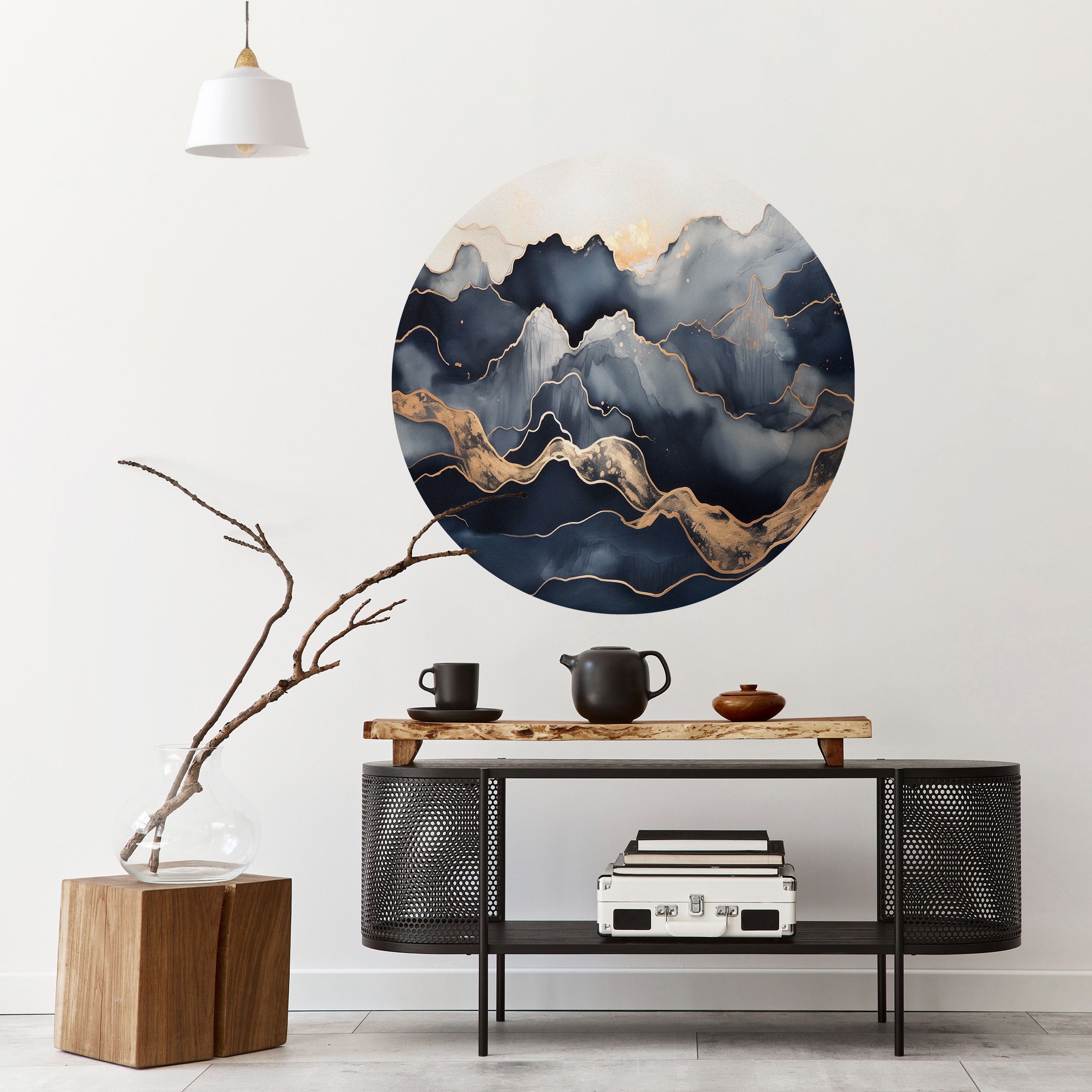 GOLDEN ALPINE BLISS Naklejka okrągła