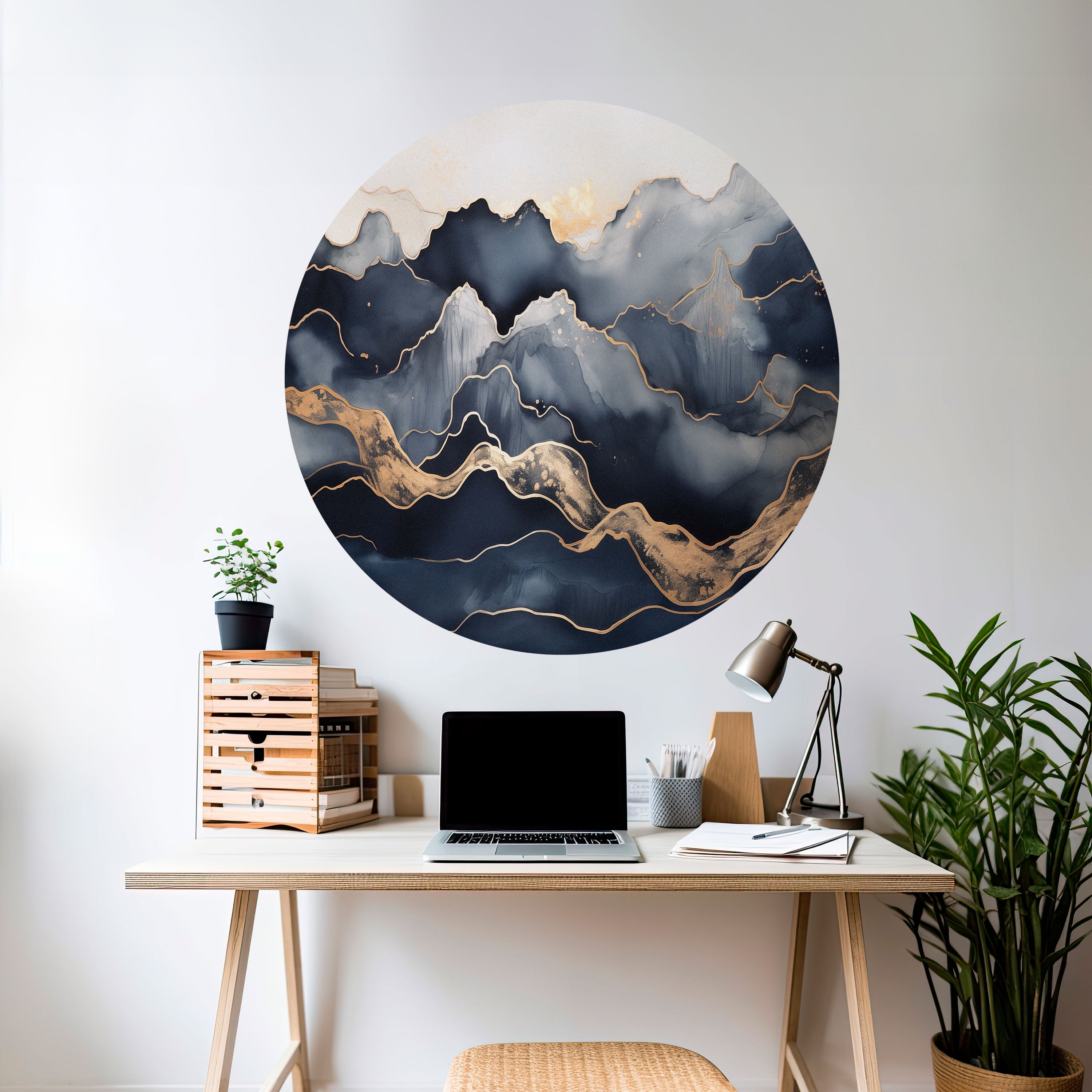 GOLDEN ALPINE BLISS Naklejka okrągła