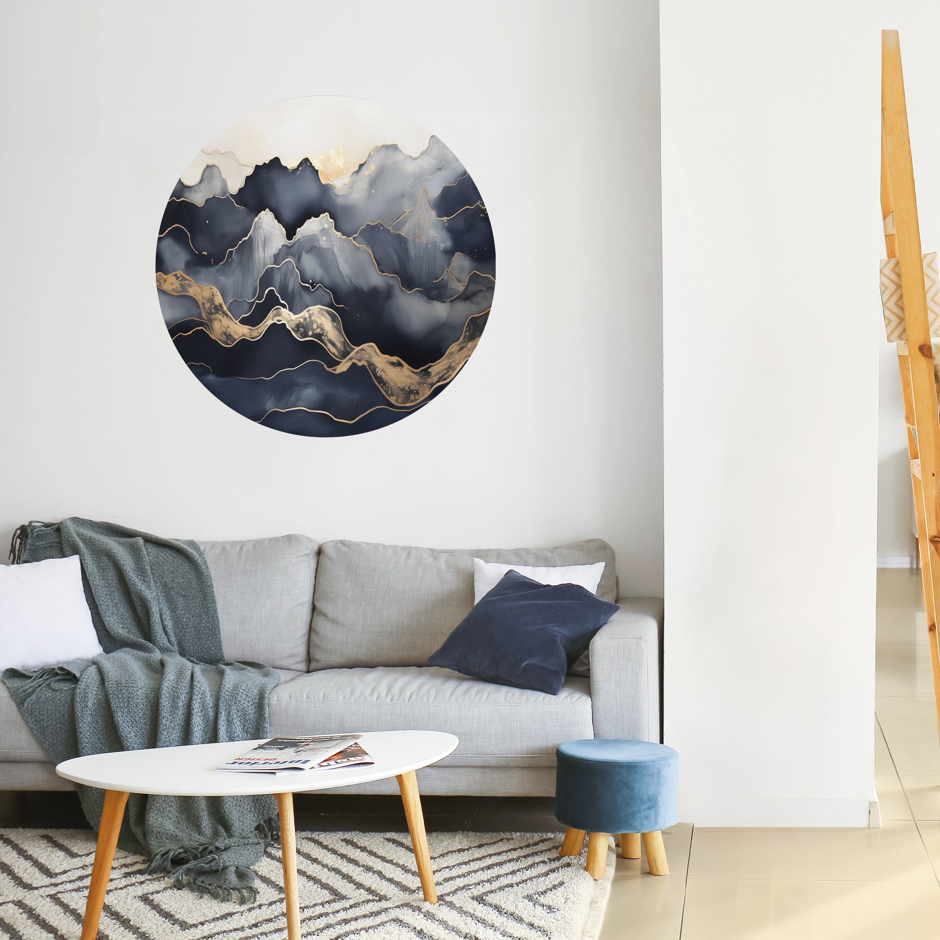 GOLDEN ALPINE BLISS Naklejka okrągła