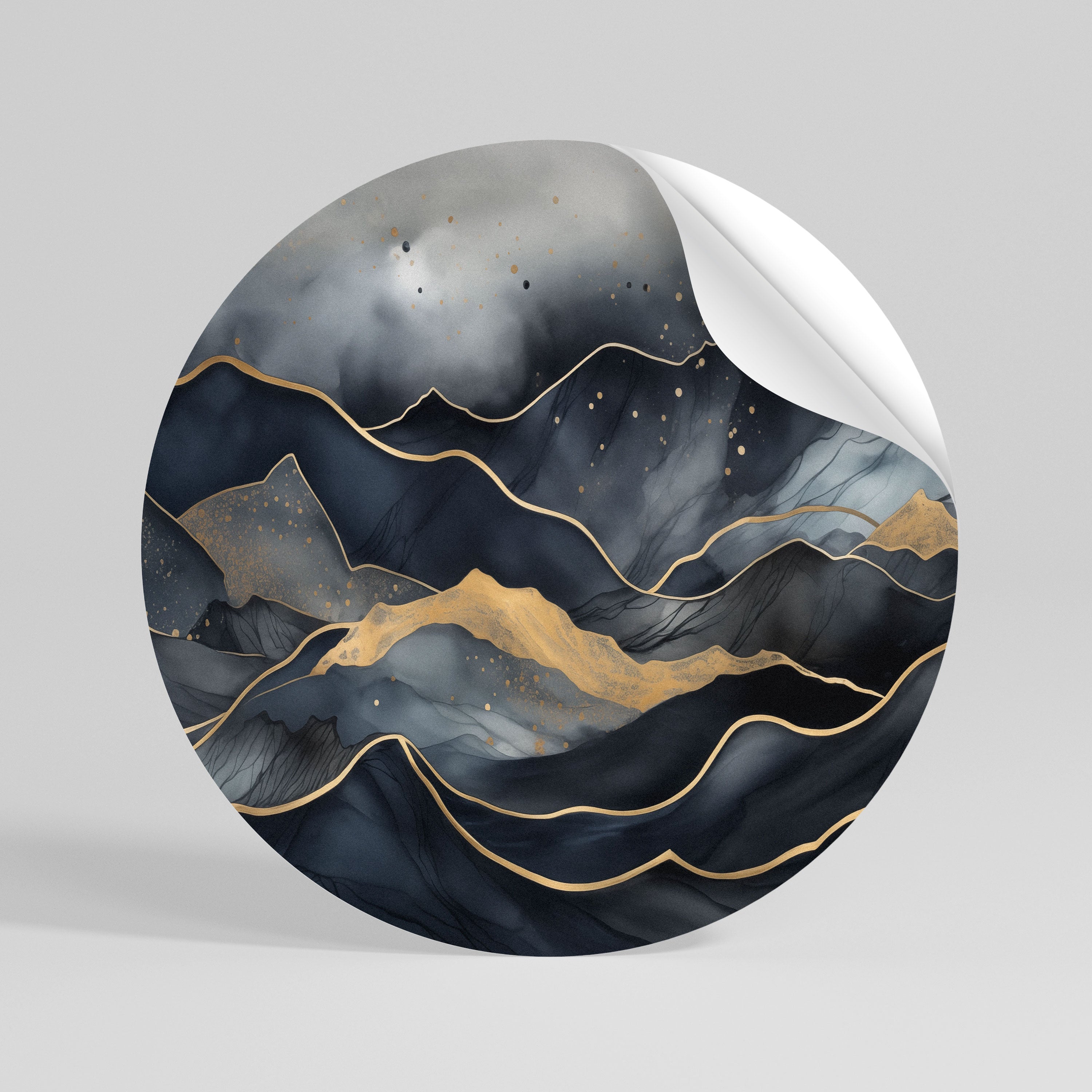 GOLDEN SUMMIT SERENITY Naklejka okrągła