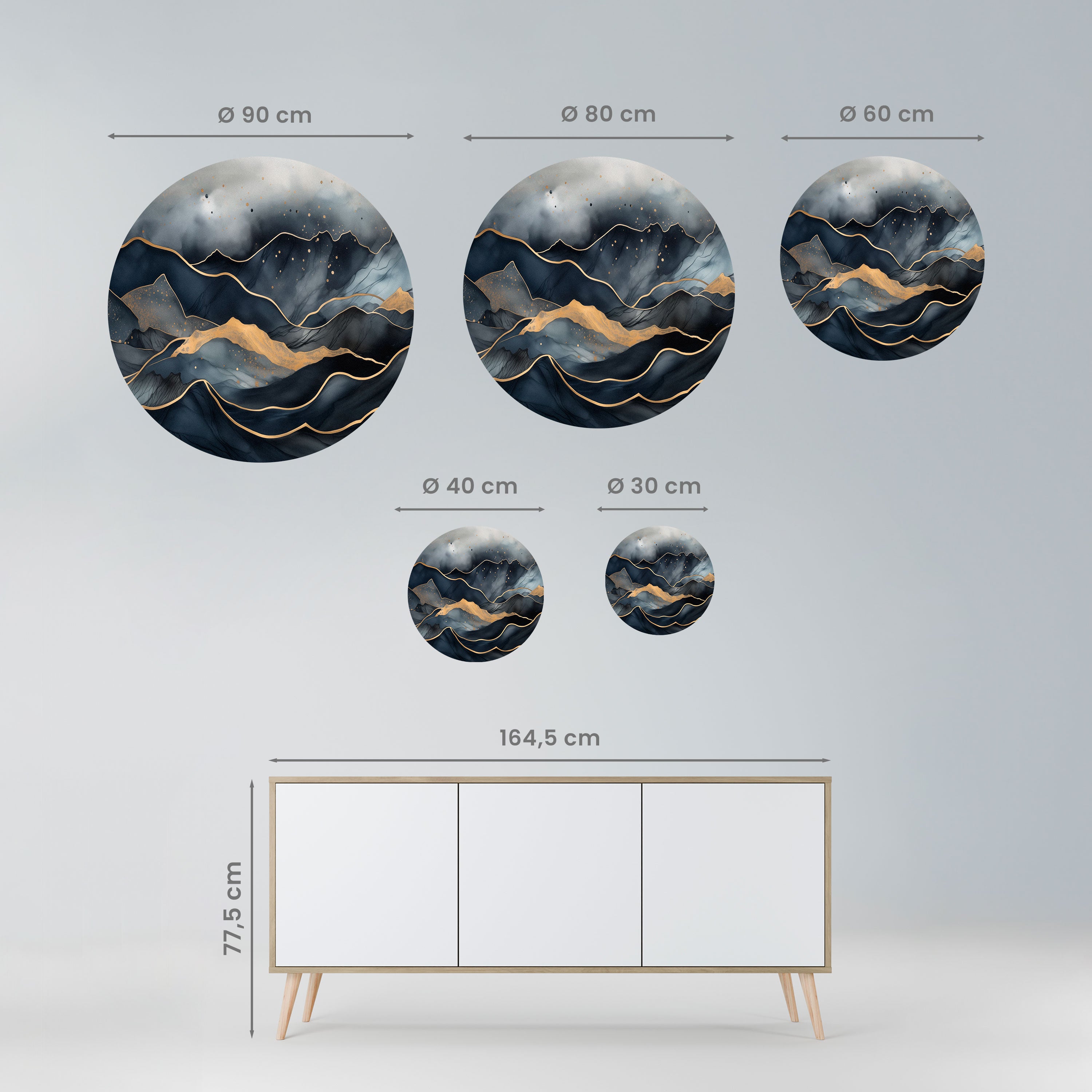 GOLDEN SUMMIT SERENITY Naklejka okrągła