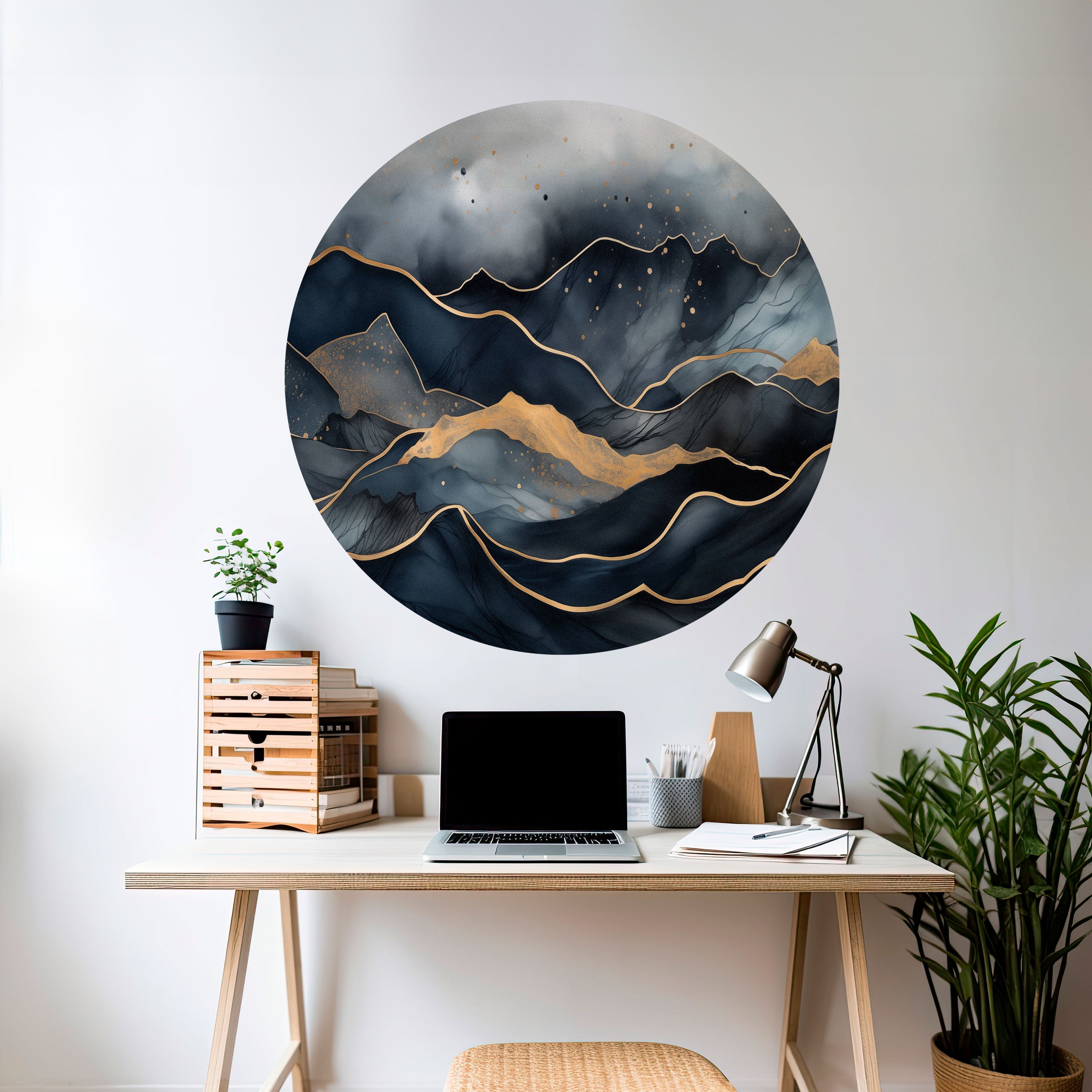 GOLDEN SUMMIT SERENITY Naklejka okrągła