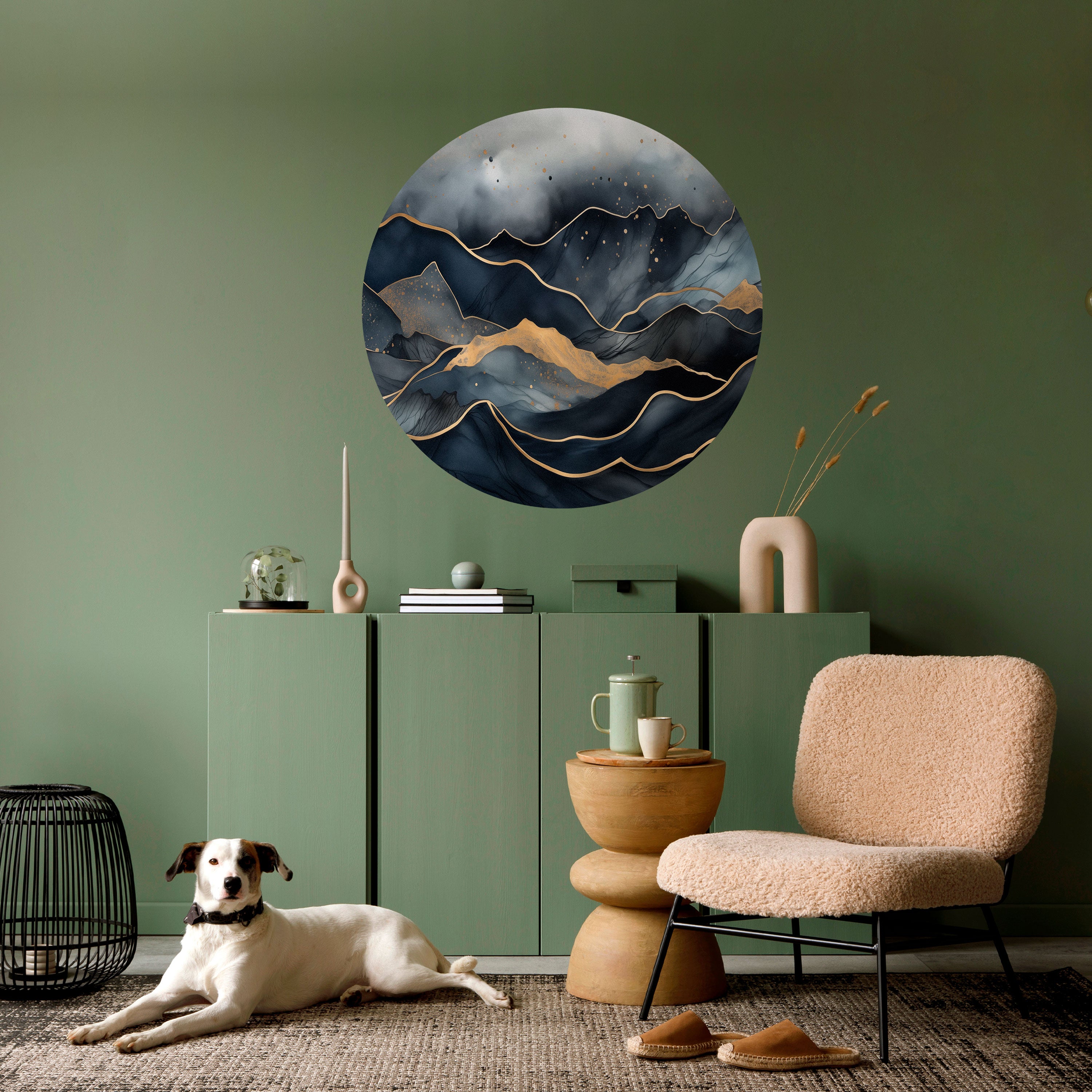 GOLDEN SUMMIT SERENITY Naklejka okrągła