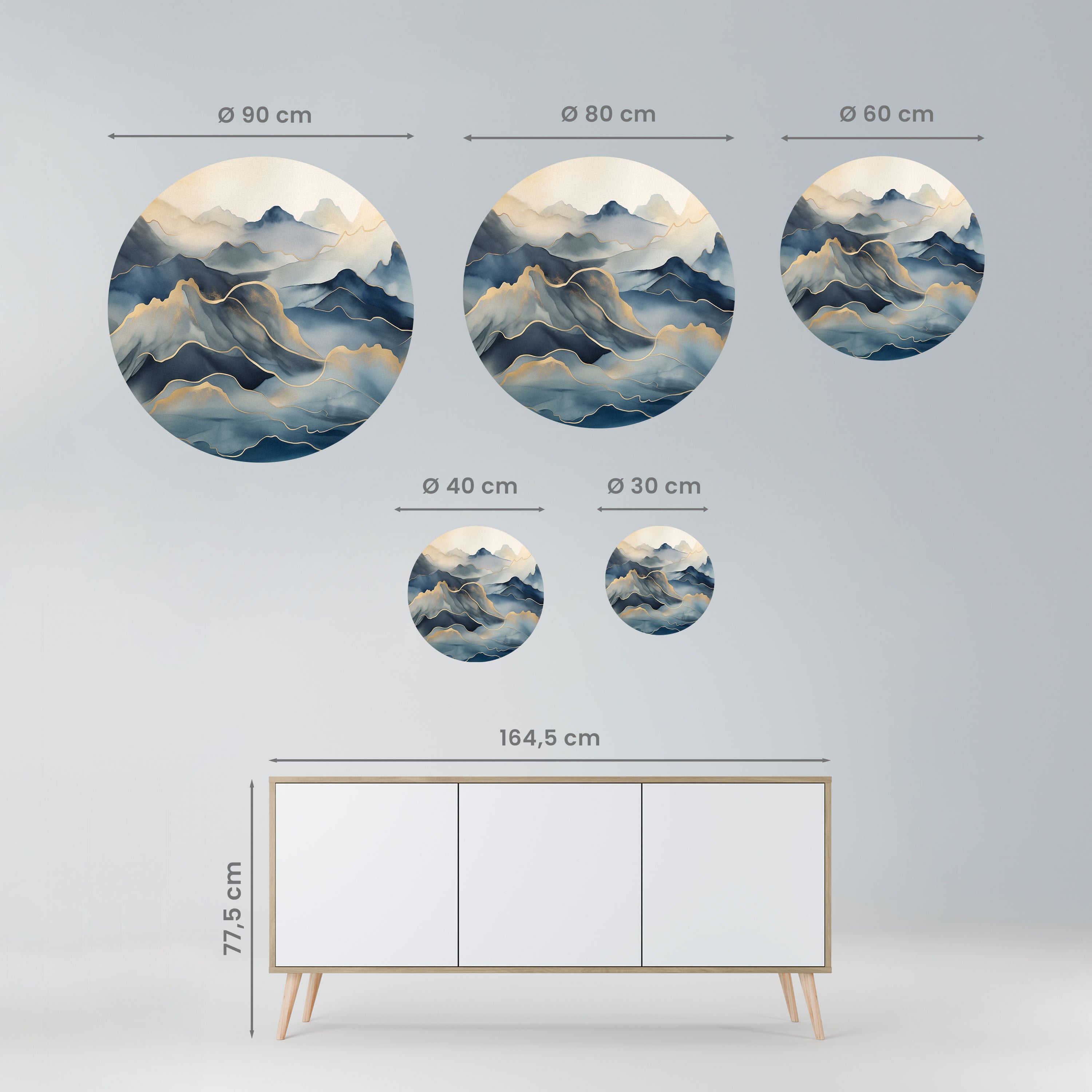 GOLDEN MOUNTAIN FOG Naklejka okrągła