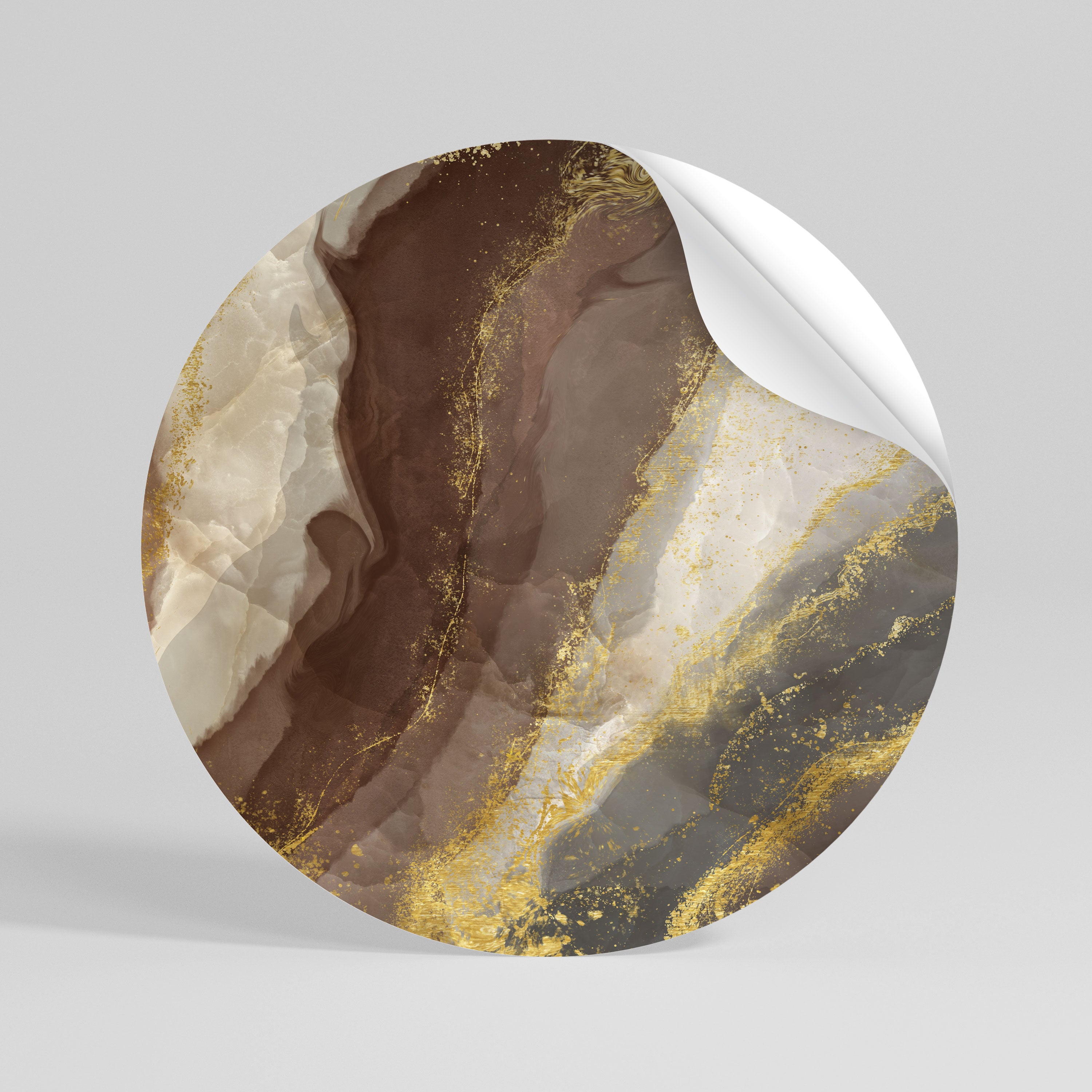 MARBLED ELEGANCE Naklejka - okrągła