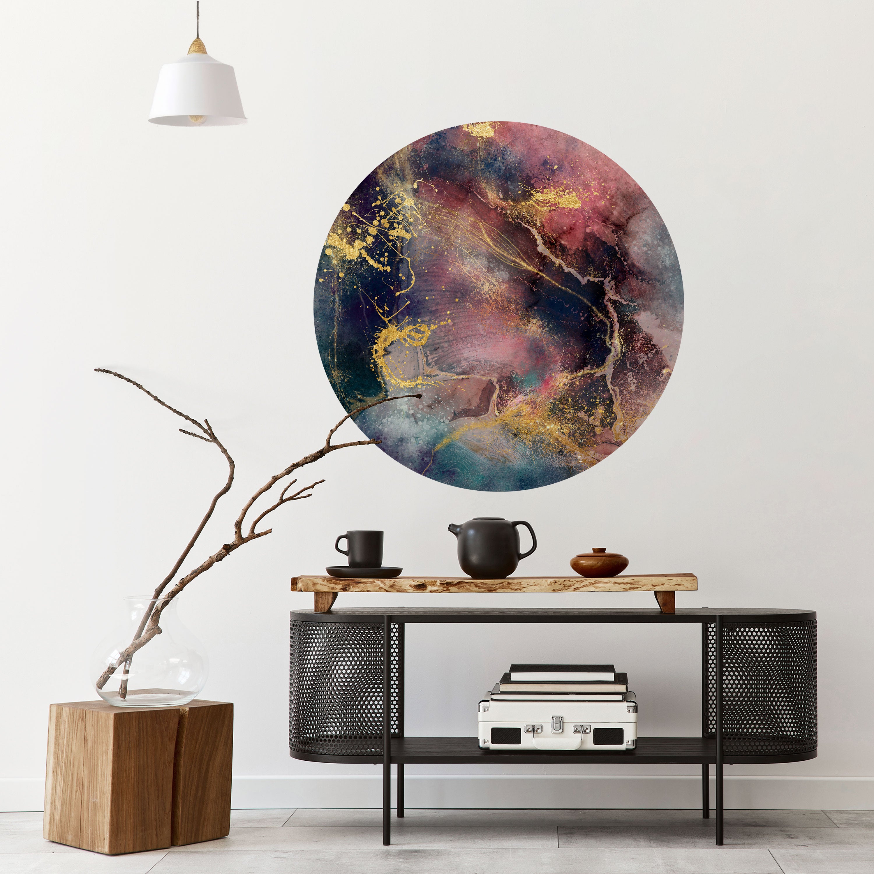 GALAXY GOLDEN DUST Naklejka okrągła