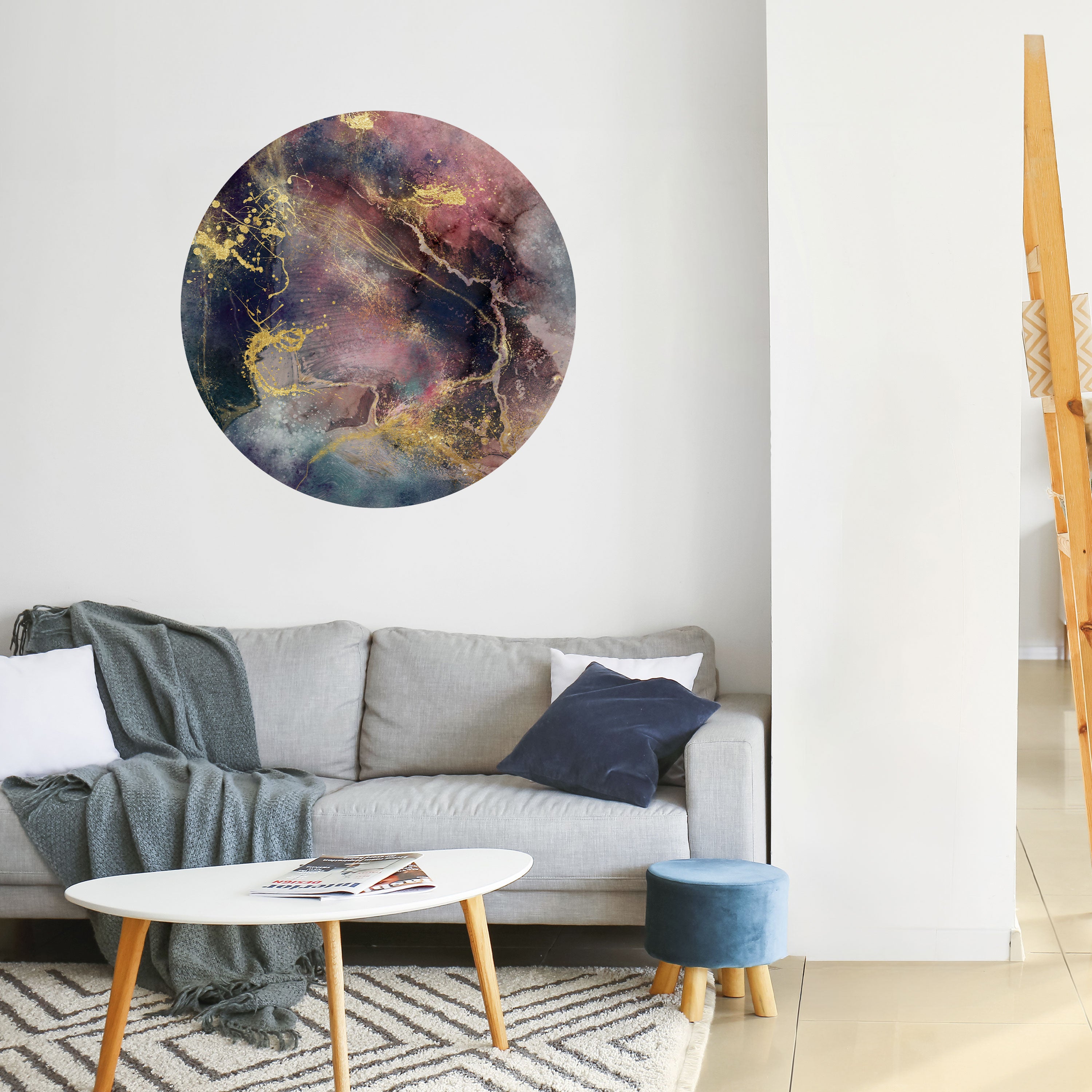 GALAXY GOLDEN DUST Naklejka okrągła