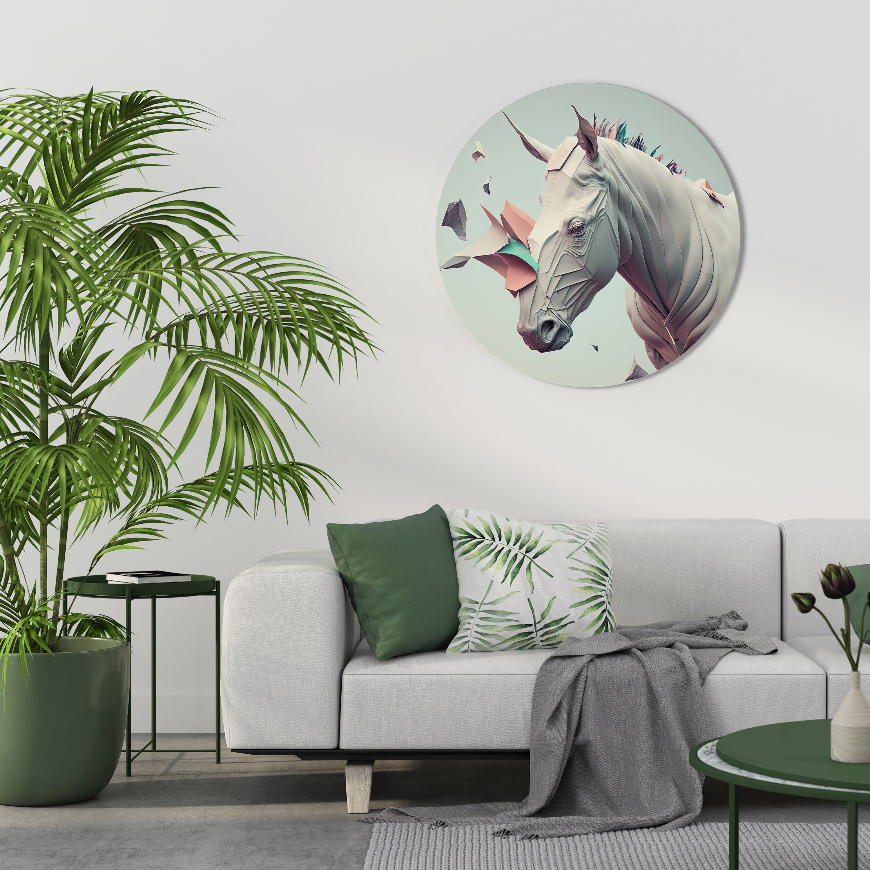 FUTURISTIC HORSE Obraz okrągły