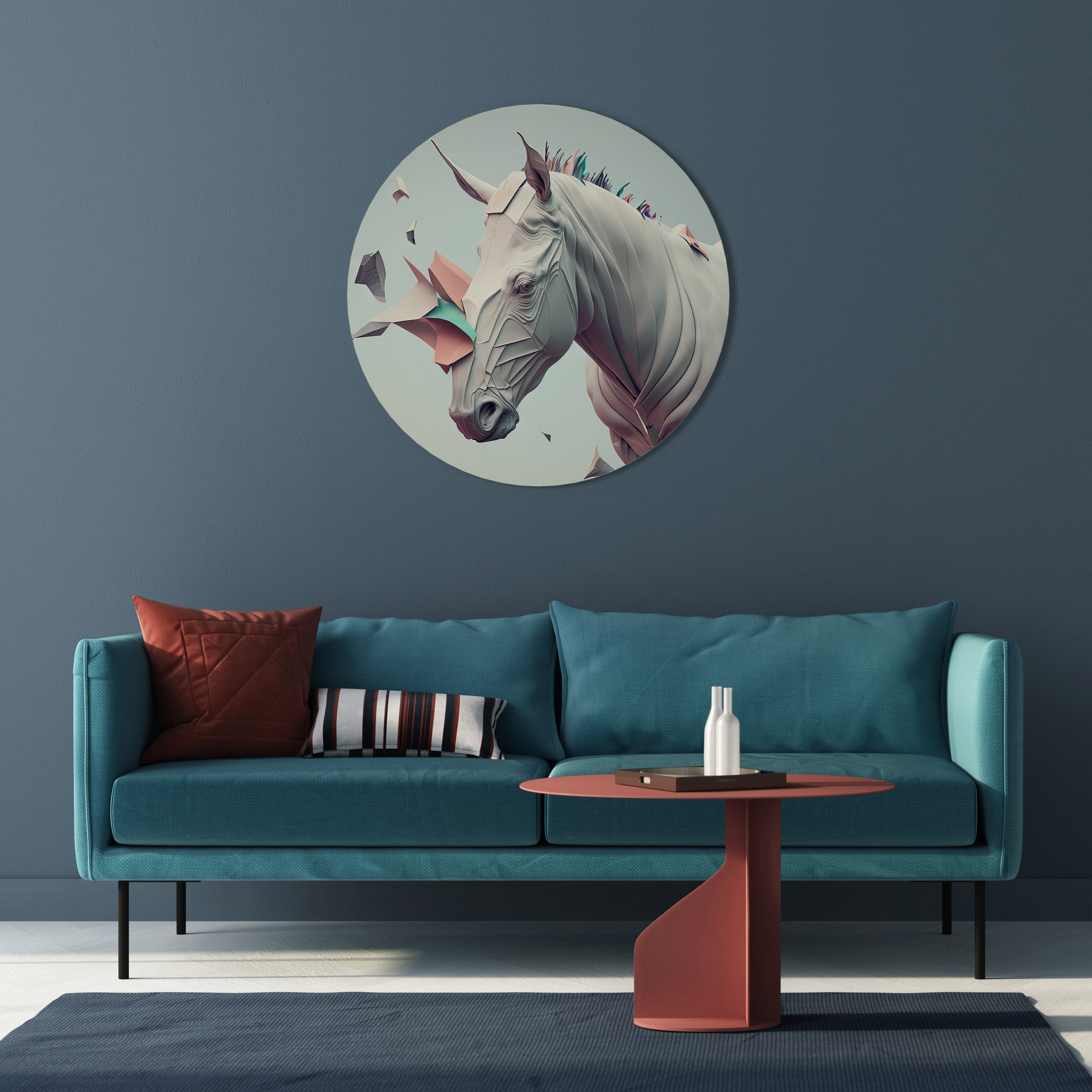 FUTURISTIC HORSE Obraz okrągły