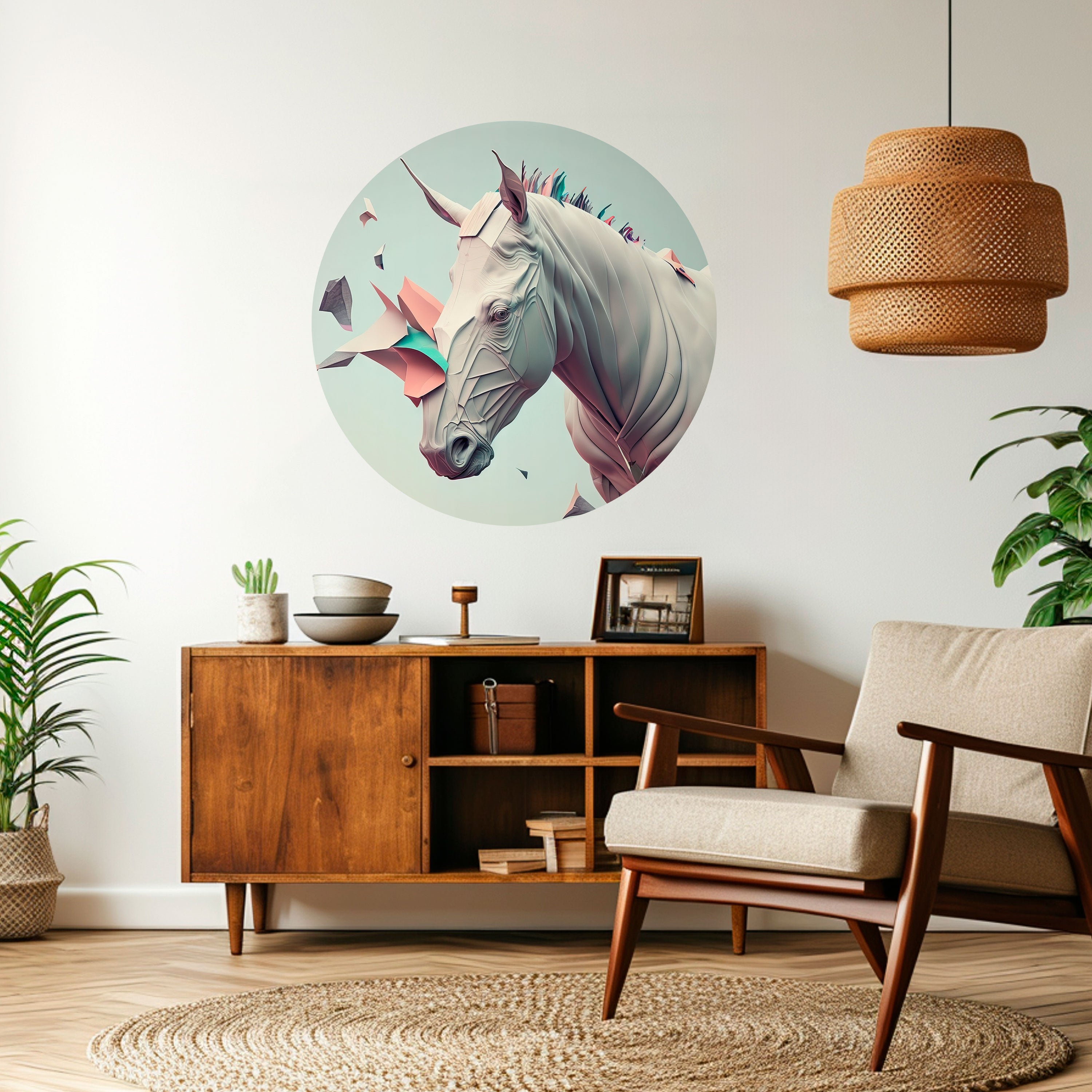 FUTURISTIC HORSE Naklejka okrągła