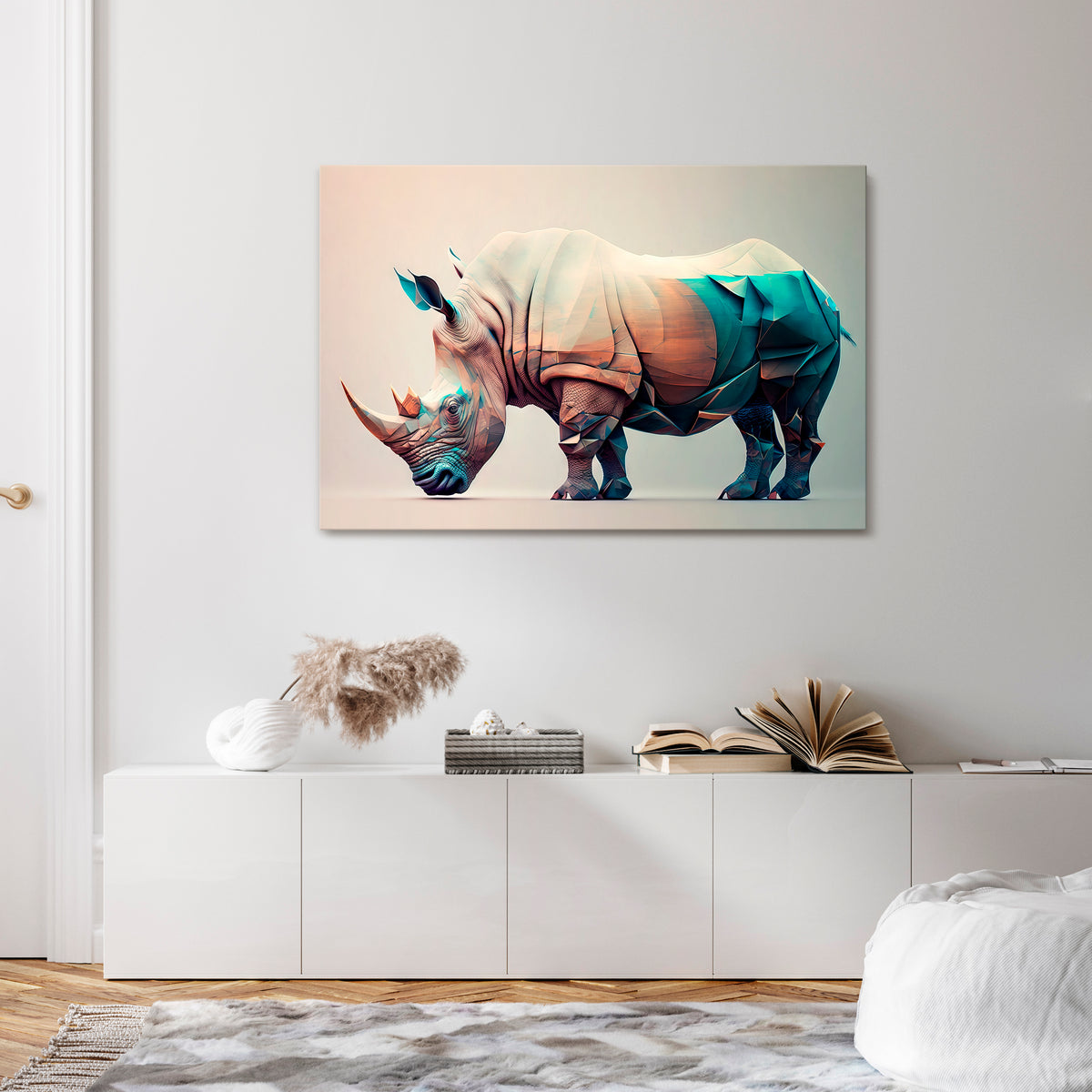 FUTURISTIC RHINO Poziomy obraz na płótnie