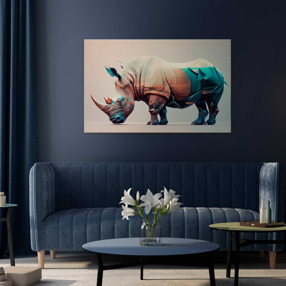 FUTURISTIC RHINO Poziomy obraz na płótnie