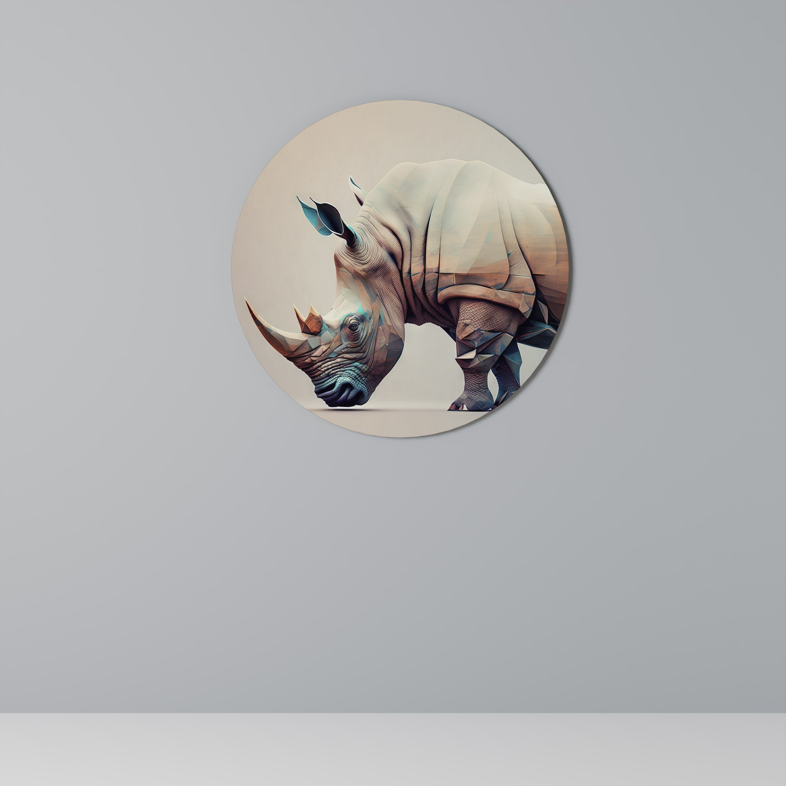 FUTURISTIC RHINO Obraz okrągły