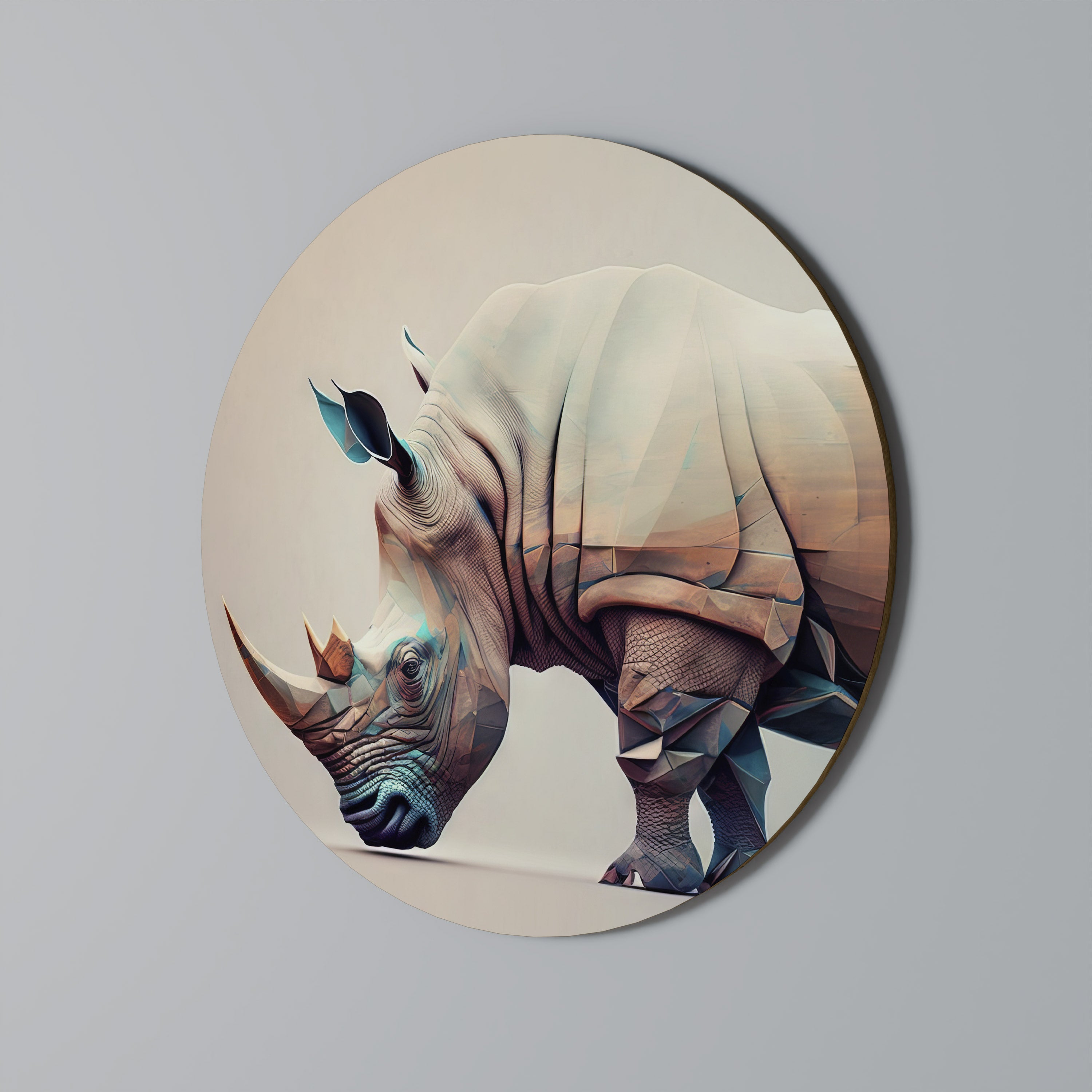 FUTURISTIC RHINO Obraz okrągły