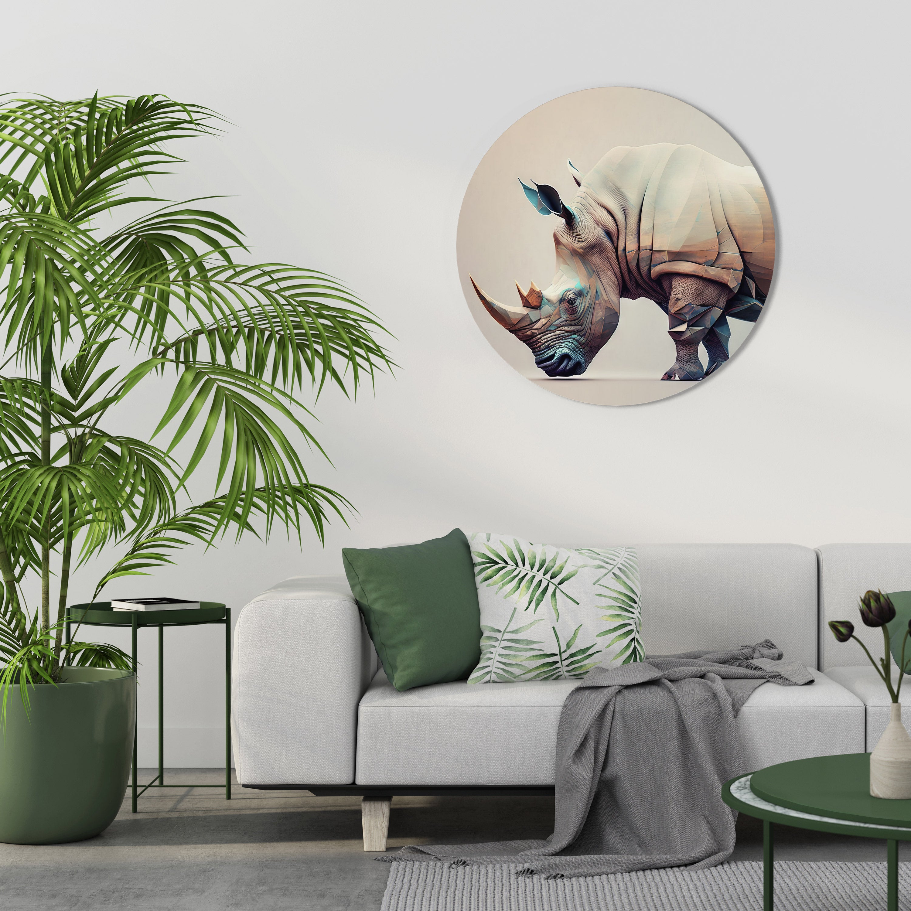 FUTURISTIC RHINO Obraz okrągły