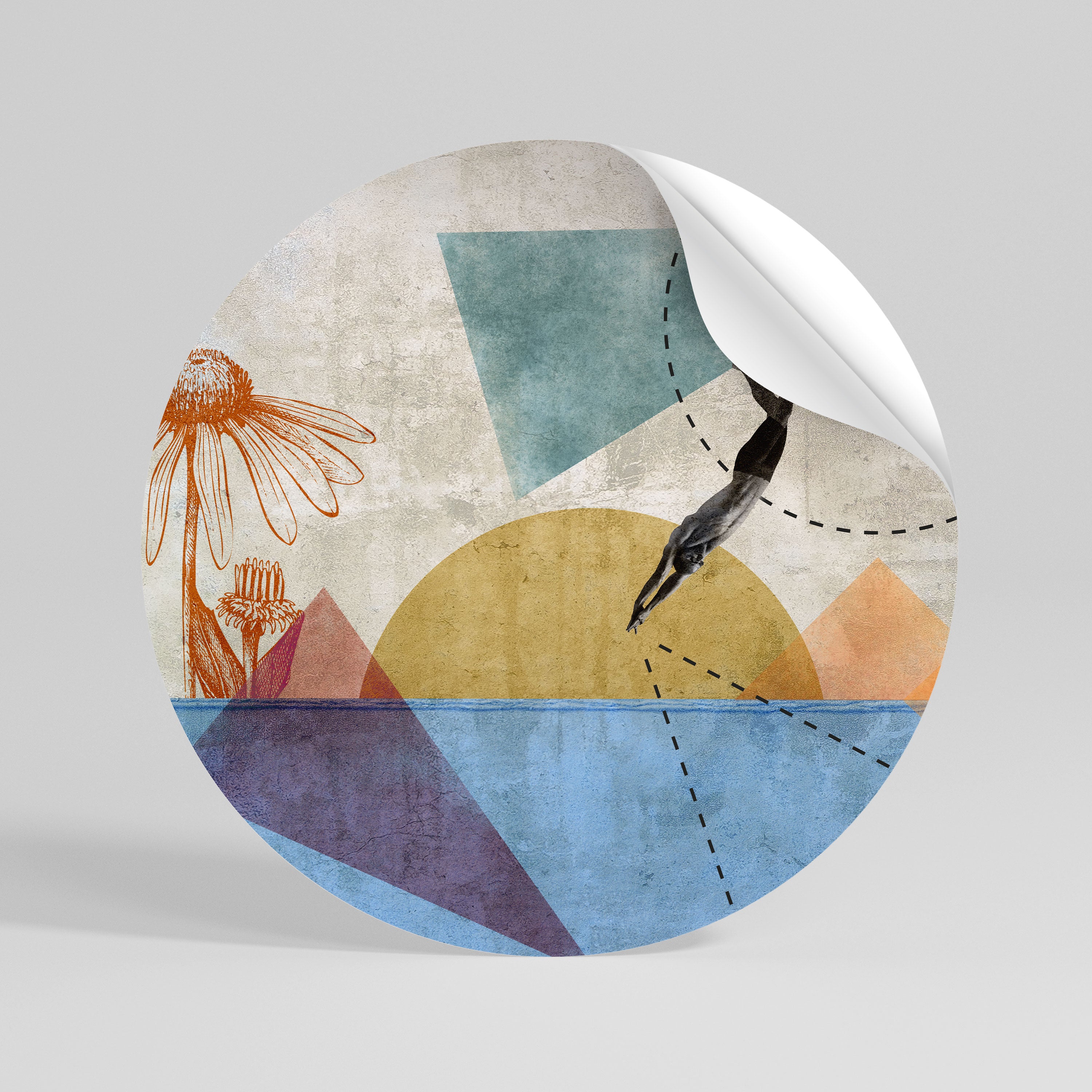 JUMP AROUND THE SHAPES Naklejka - okrągła